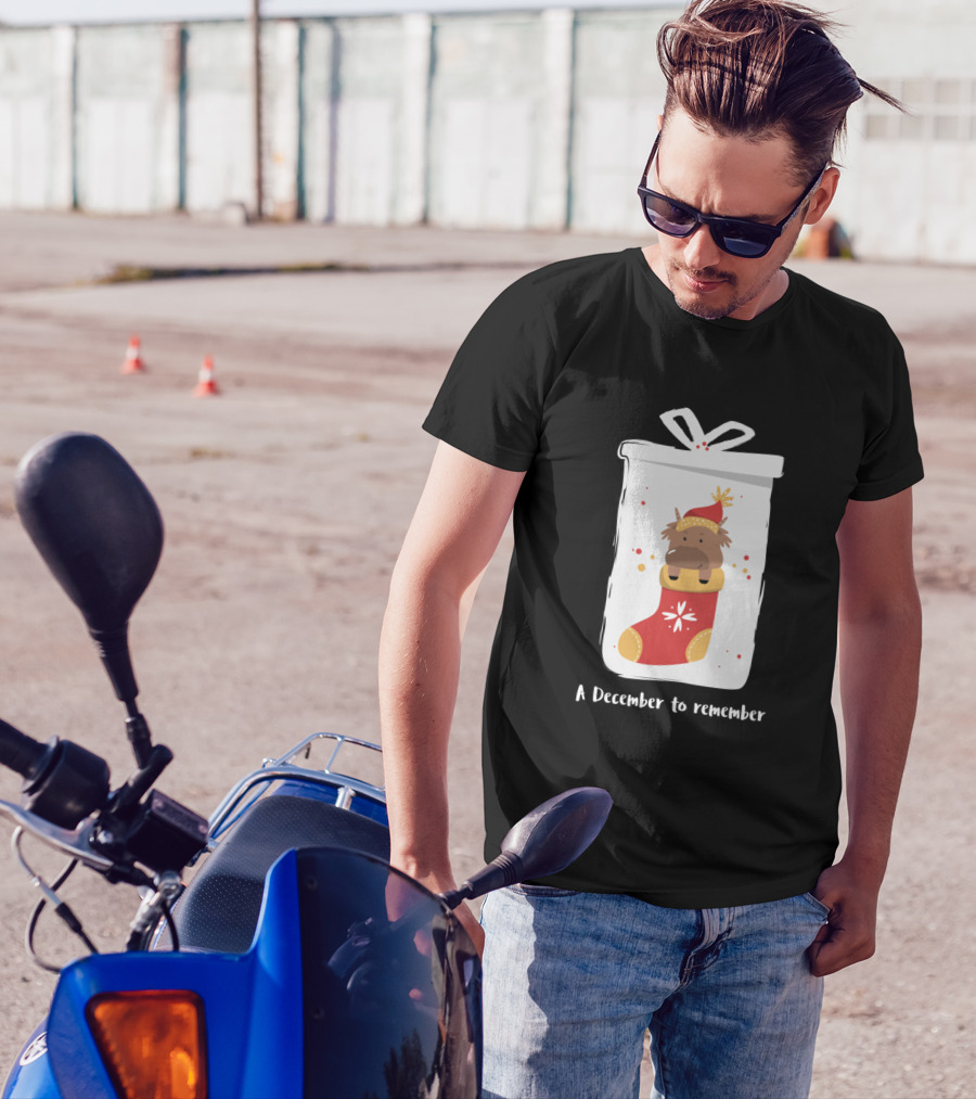 A December To Remember Holiday Stocking Yak T-Shirt