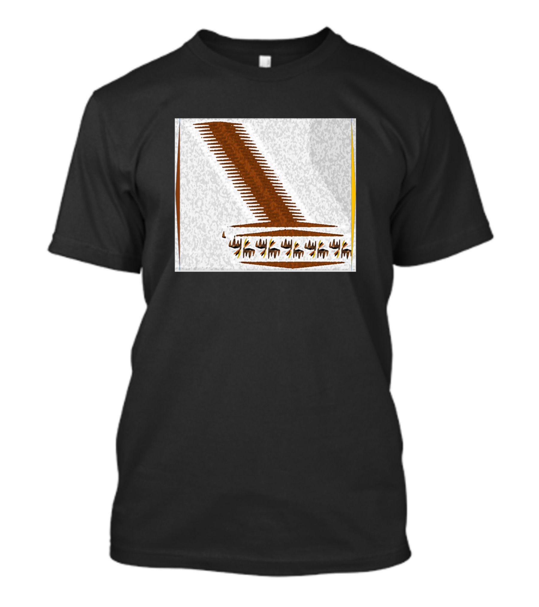 Abash Terra Brownstairs Abstract Pattern With Repeated Deer Motif T-Shirt