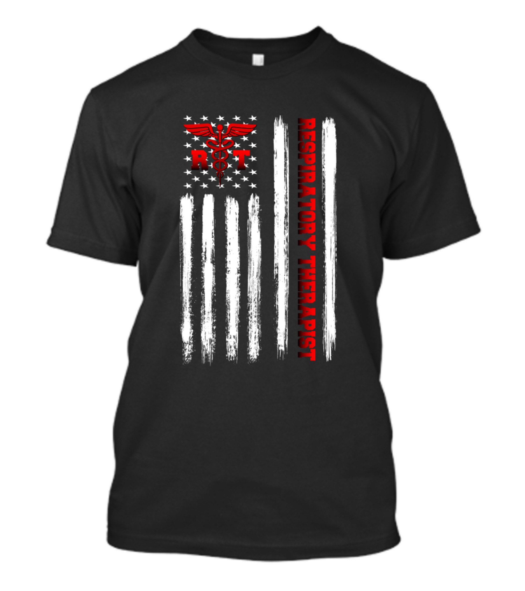 RT American Flag Respiratory Therapist Caduceus T-Shirt