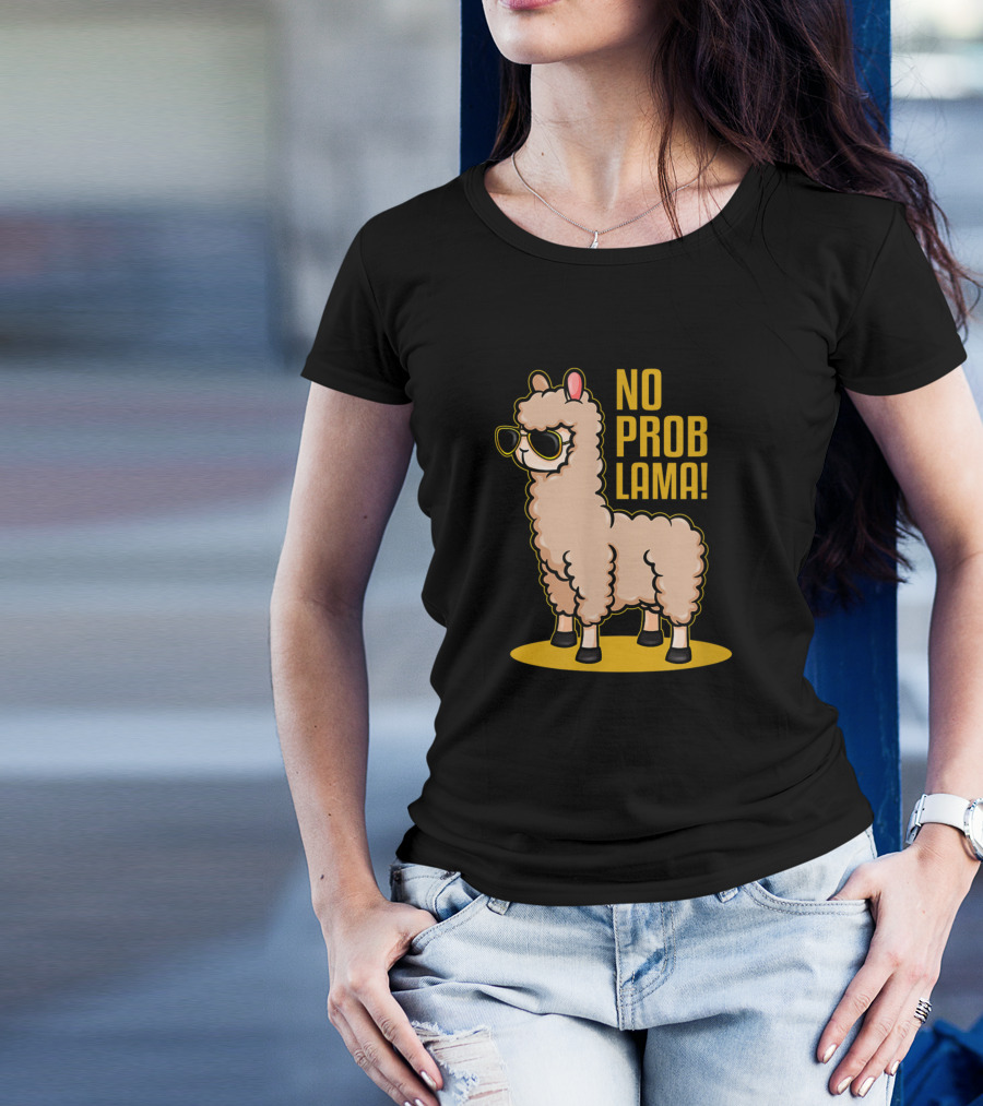 No Prob Llama Auntie Funny Matching Family Tribe T-Shirt
