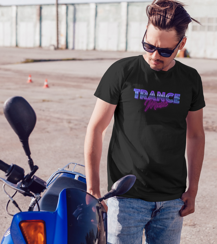 Trance Music Neon Party Vibes In Retro Colors T-Shirt
