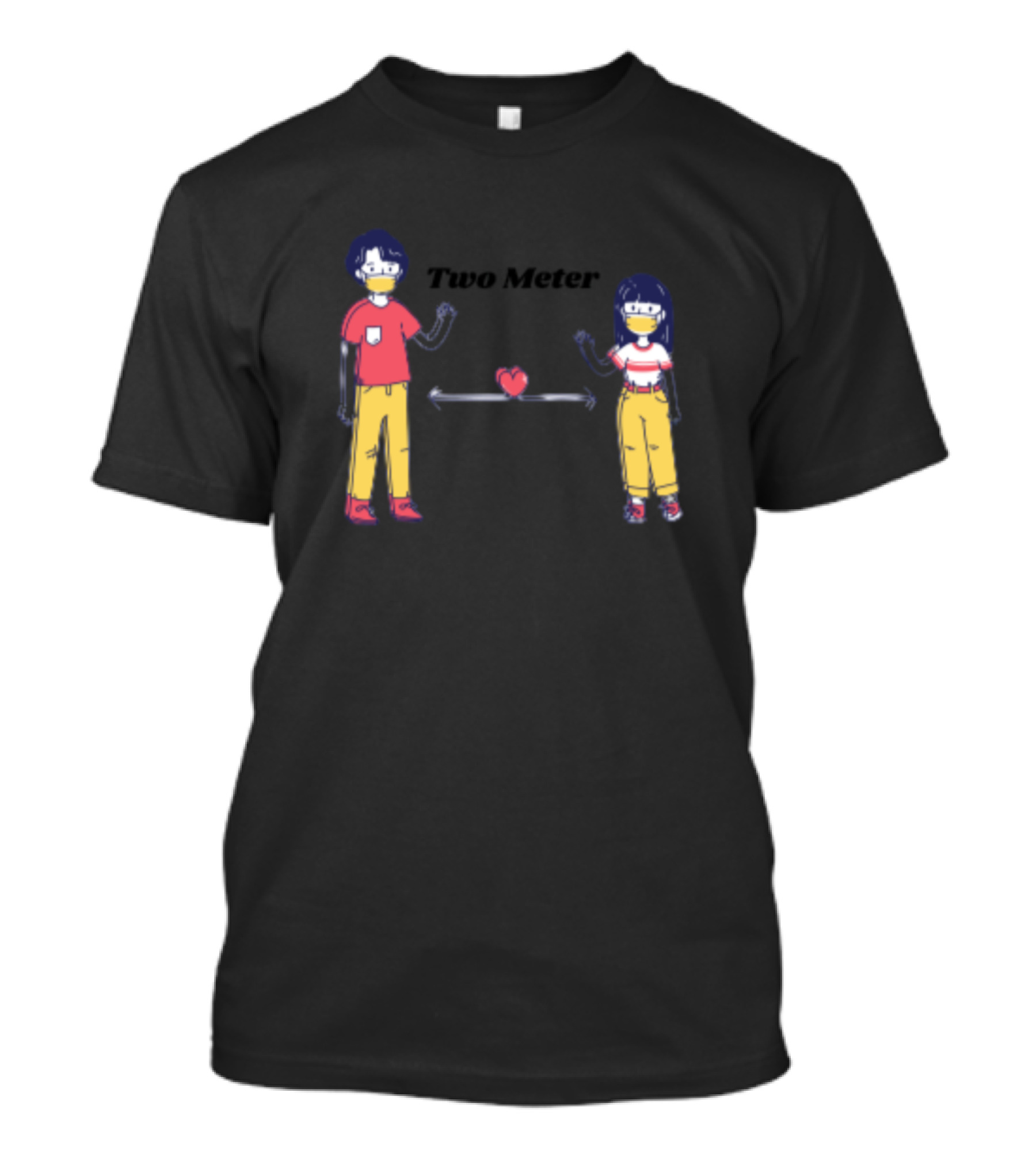 Two Meter Social Distancing With Heart Gap T-Shirt