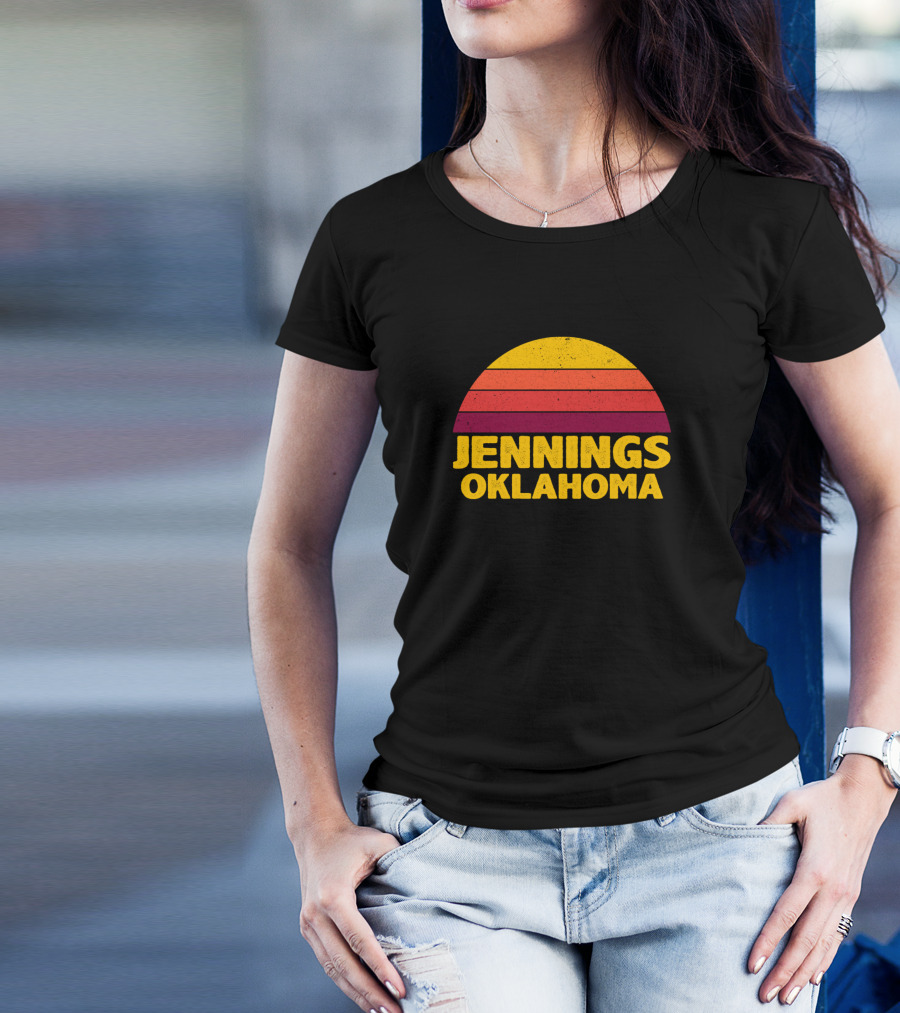Jennings Oklahoma Retro Sunset Style Vintage T-Shirt