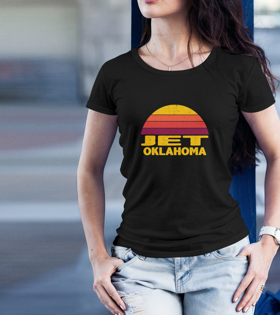 Retro Sunset Jet Oklahoma T-Shirt