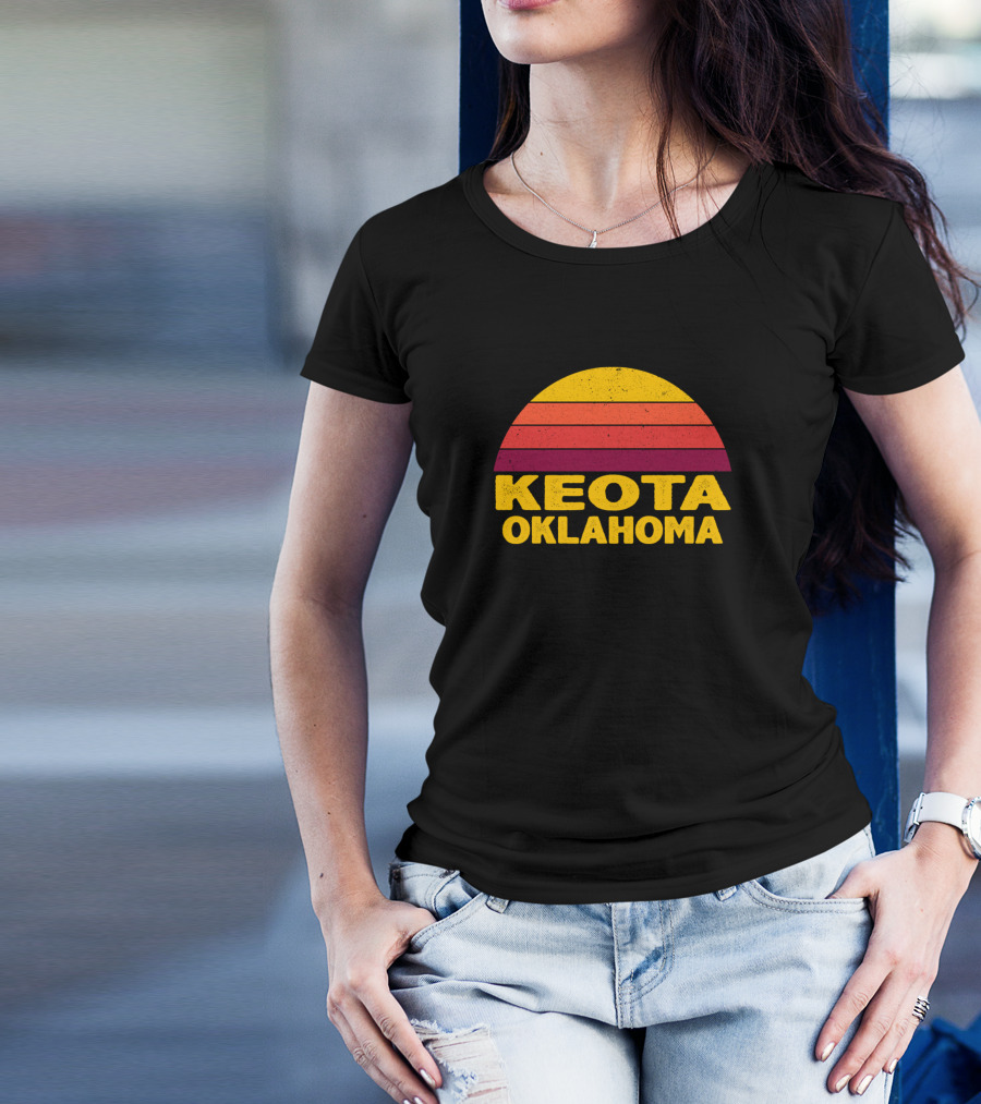 Keota Oklahoma Retro Sunset T-Shirt