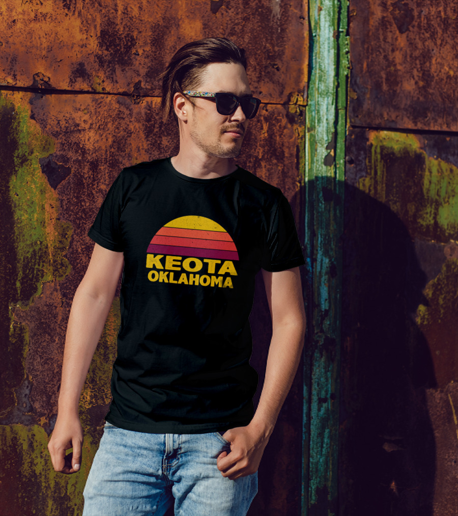 Keota Oklahoma Retro Sunset T-Shirt