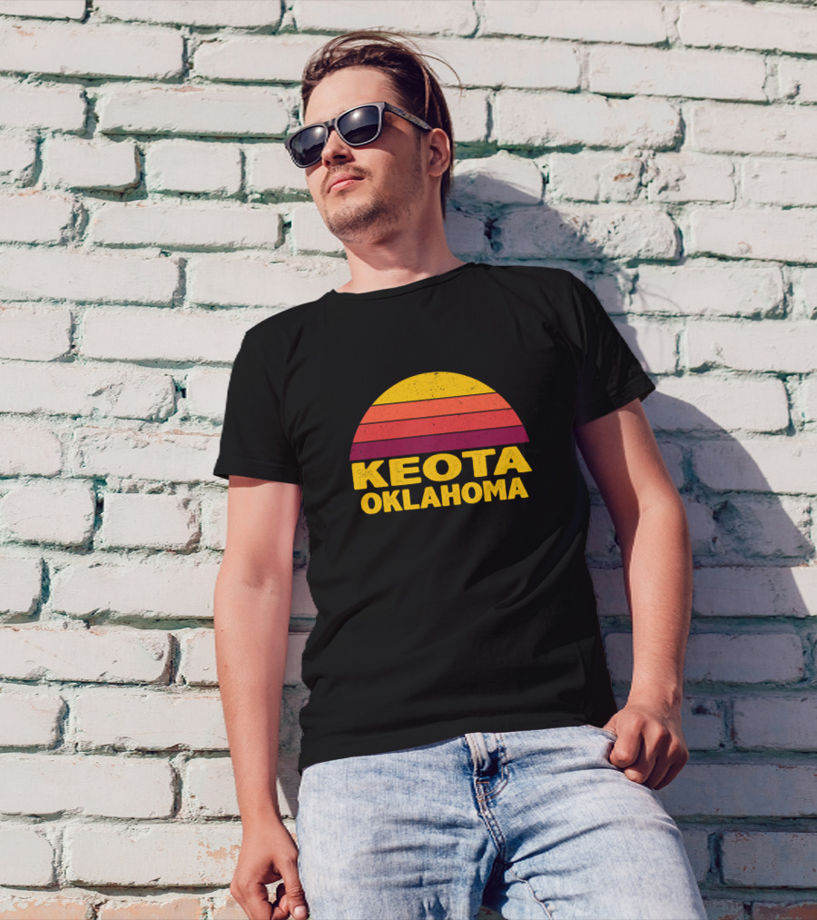 Keota Oklahoma Retro Sunset T-Shirt