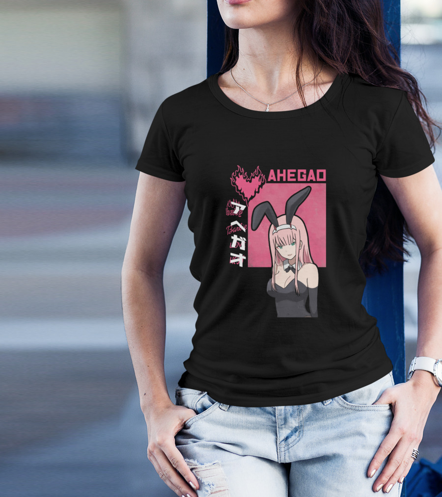 Ahegao Zero Two Bunny Girl T-Shirt