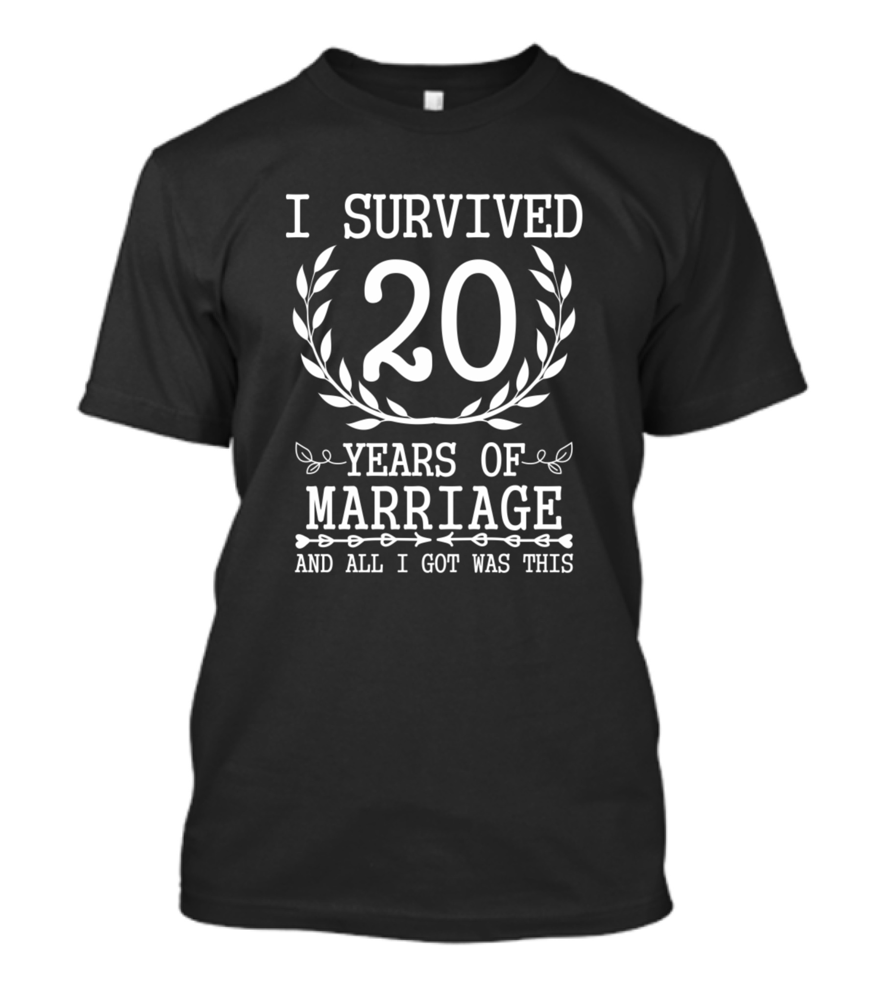 I Survived 20 Years Of Marriage 20th Wedding Anniversary T-Shirt