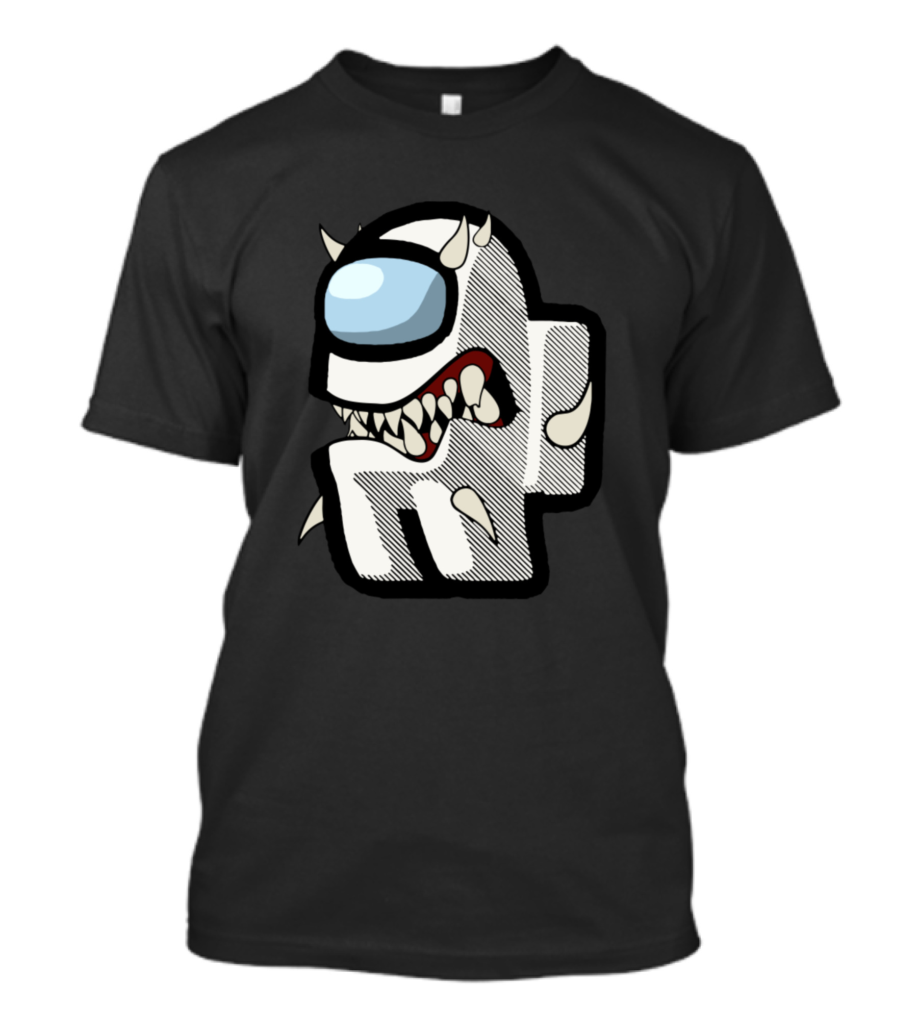 Among Us Character With Sharp Teeth And Horns T-Shirt