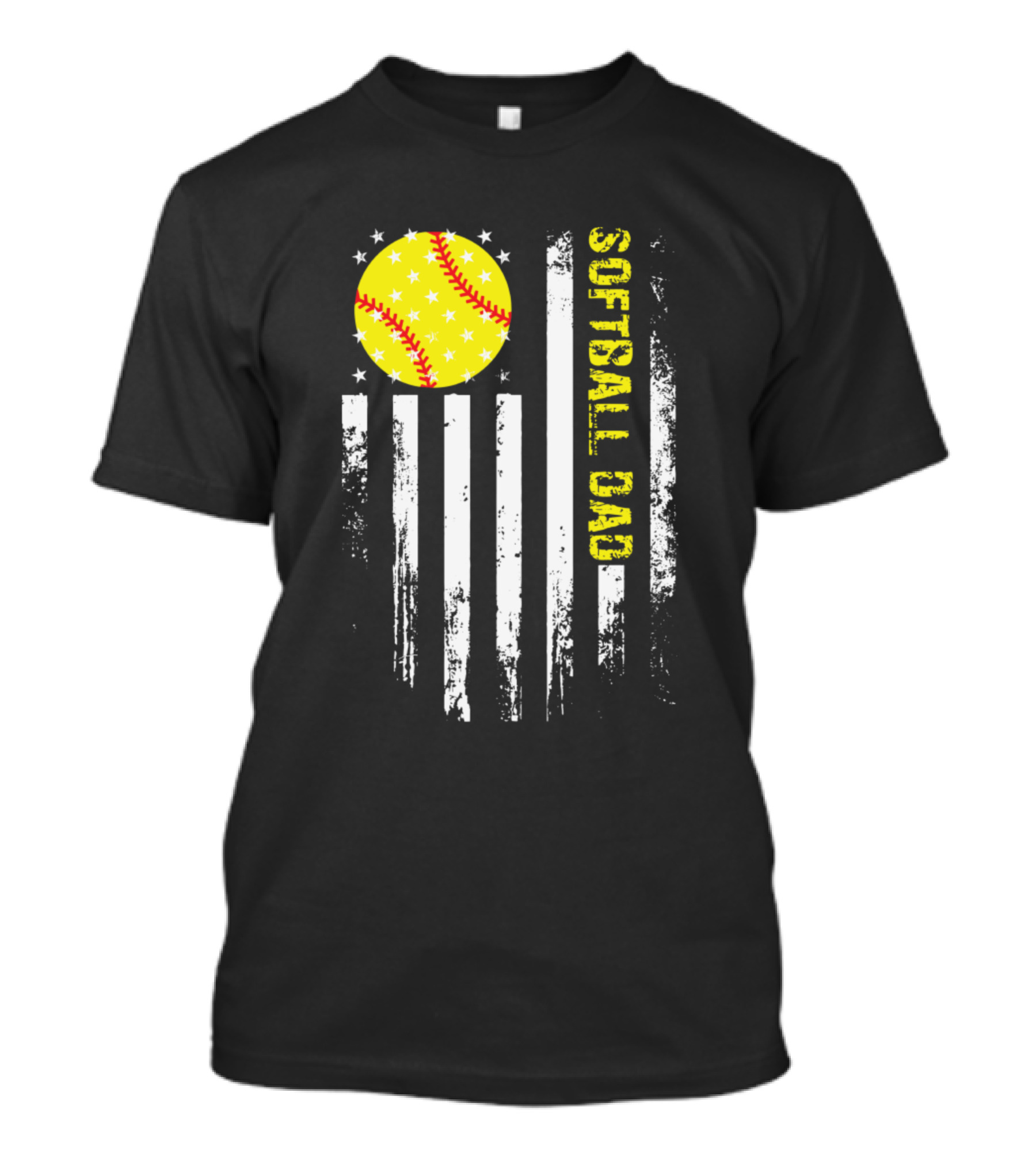 Softball Dad Stars And Stripes Baseball T-Shirt