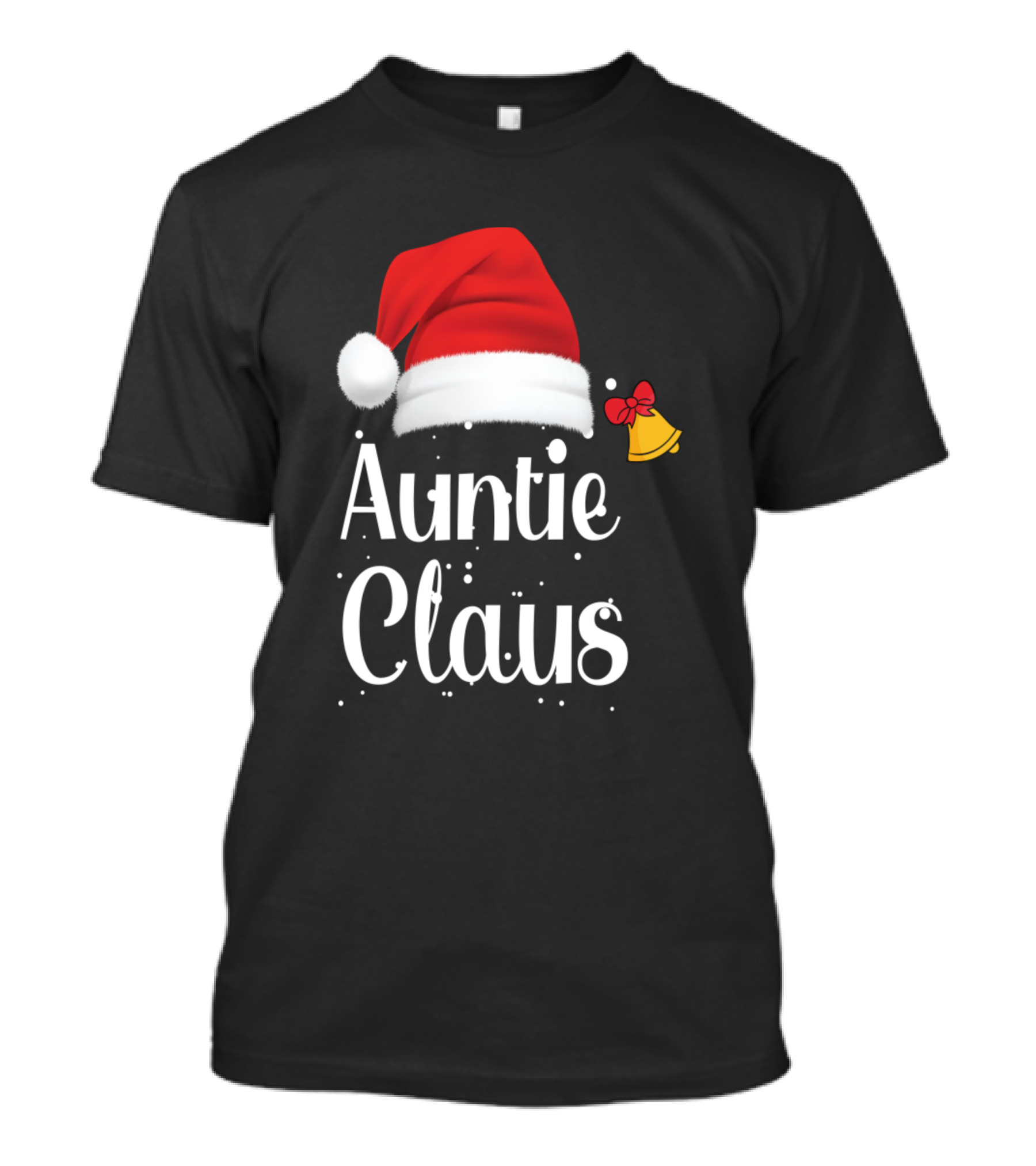 Auntie Claus Santa Hat Bell Christmas T-Shirt