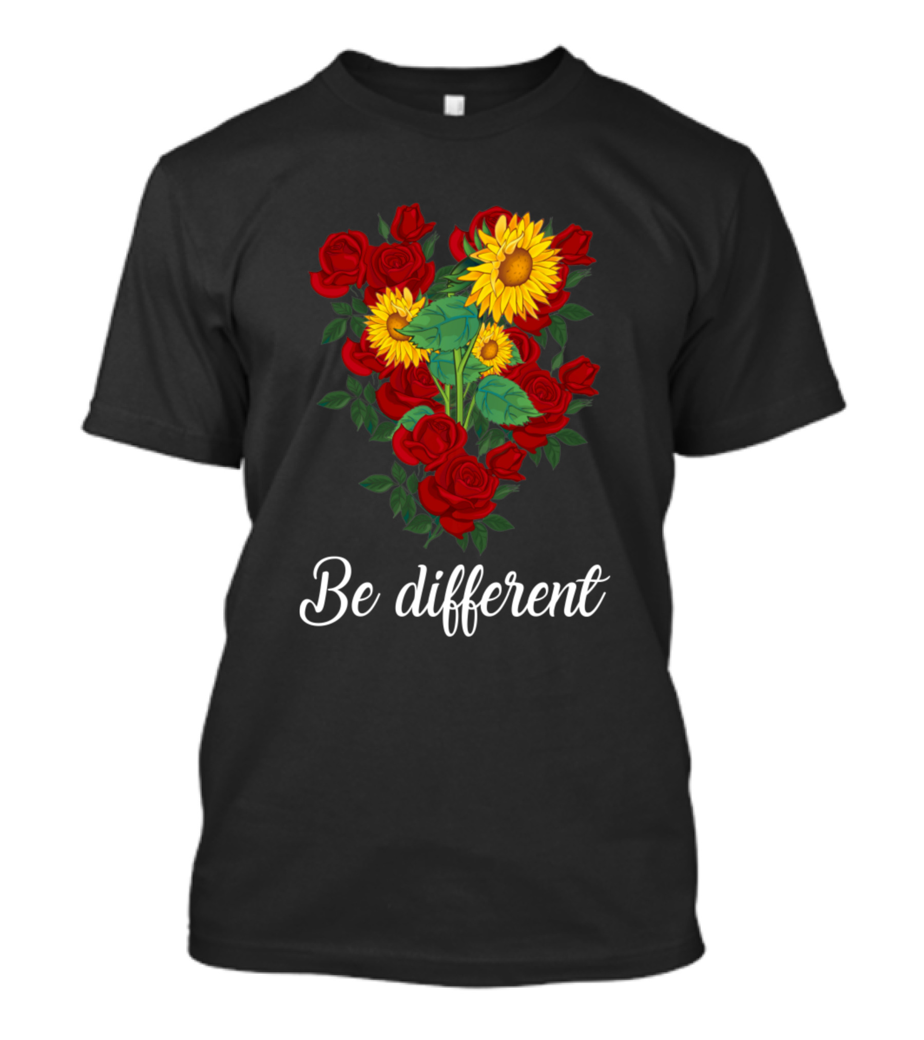 Be Different Sunflower Among Red Roses T-Shirt