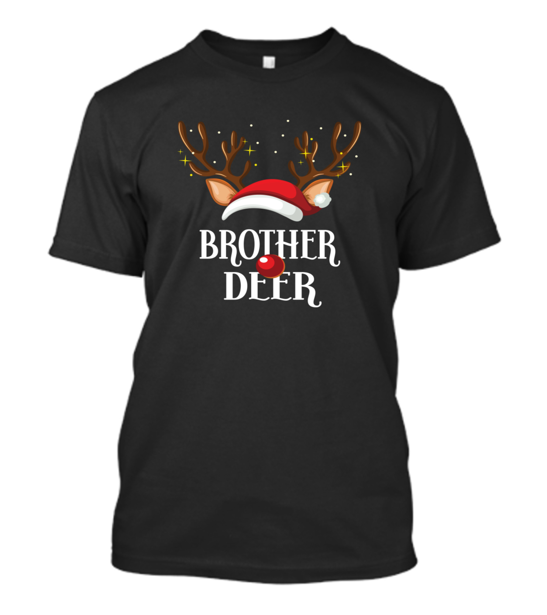 Brother Deer Santa Hat Antlers Family Matching Christmas Reindeer T-Shirt