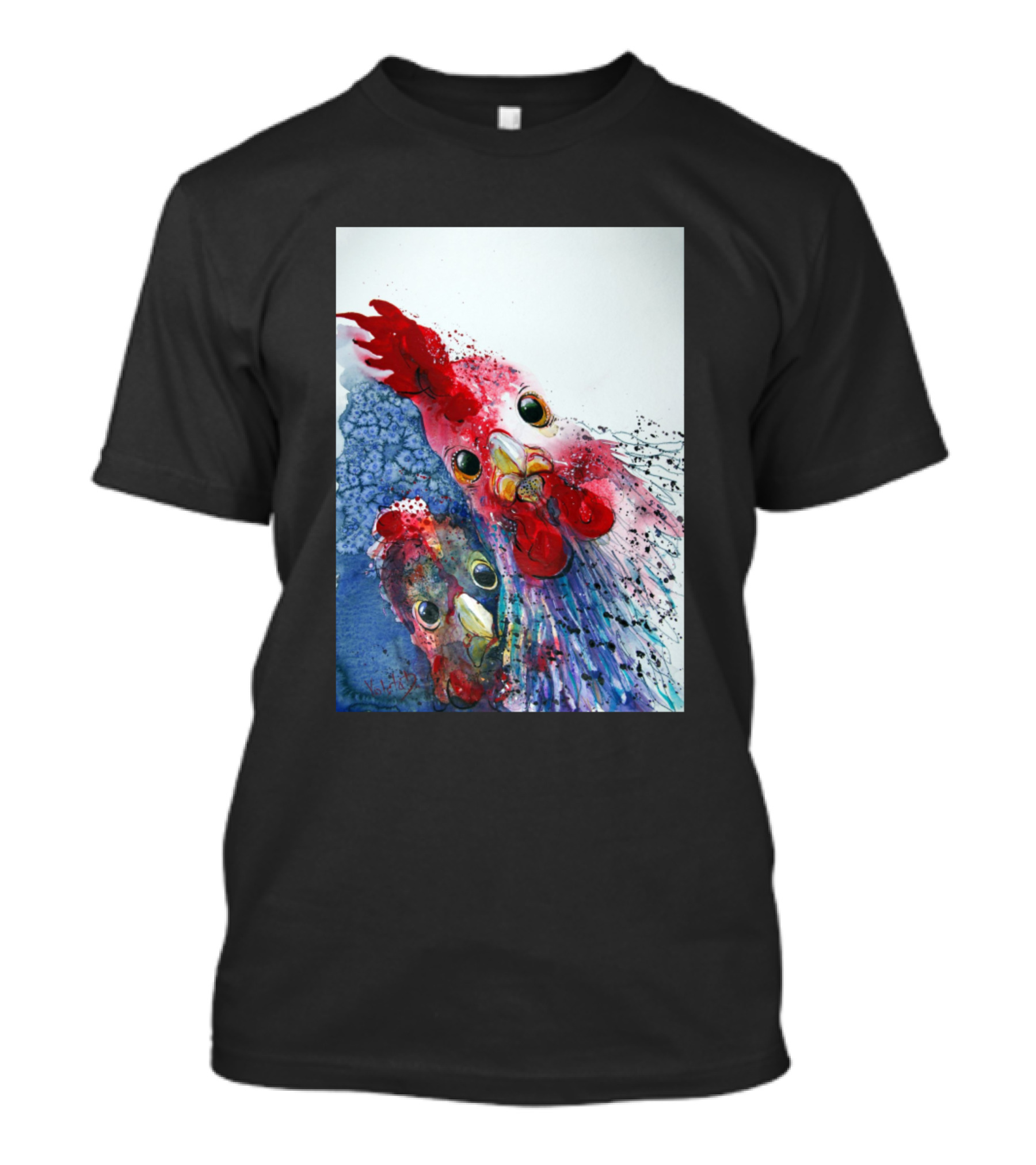 Chicken Chicken Vibrant Watercolor Rooster T-Shirt