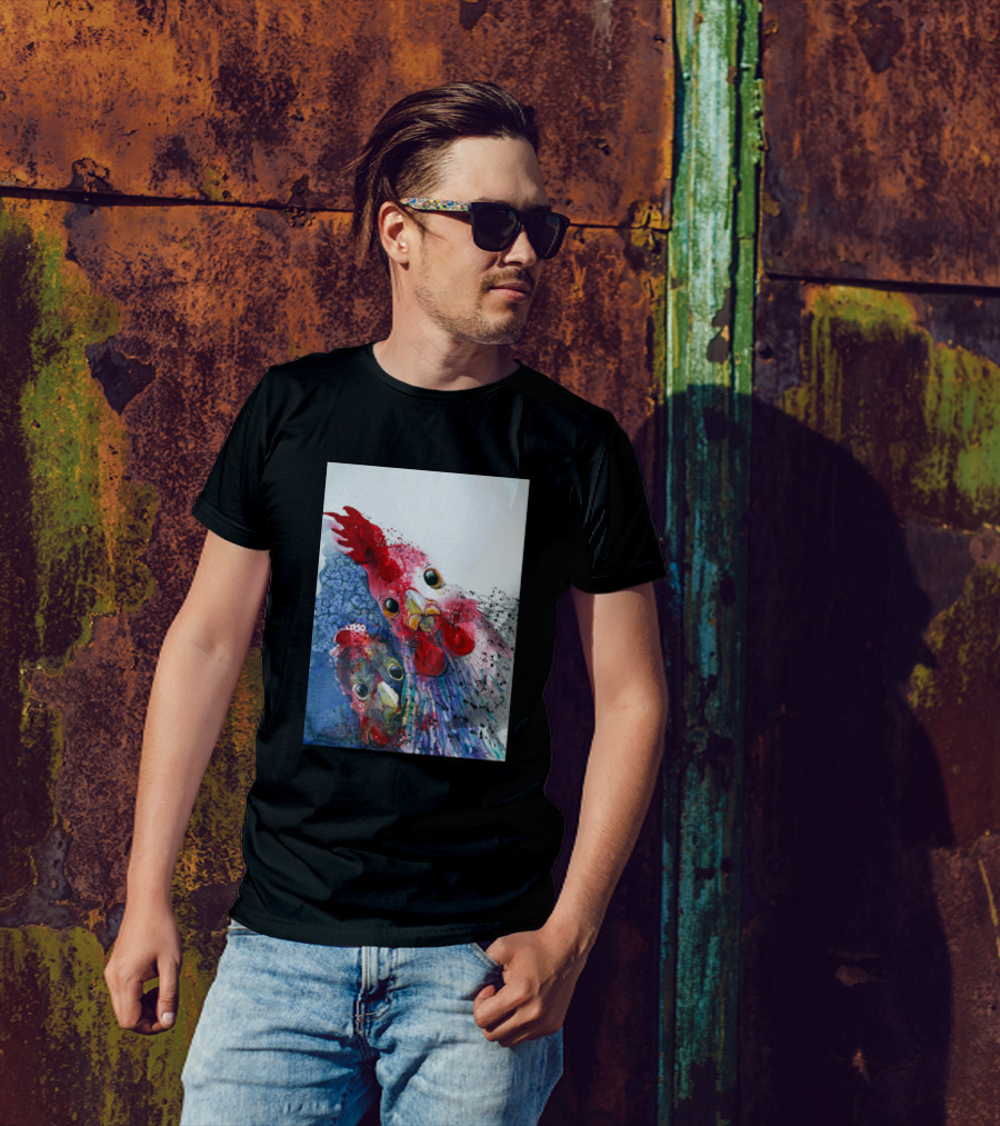 Chicken Chicken Vibrant Watercolor Rooster T-Shirt
