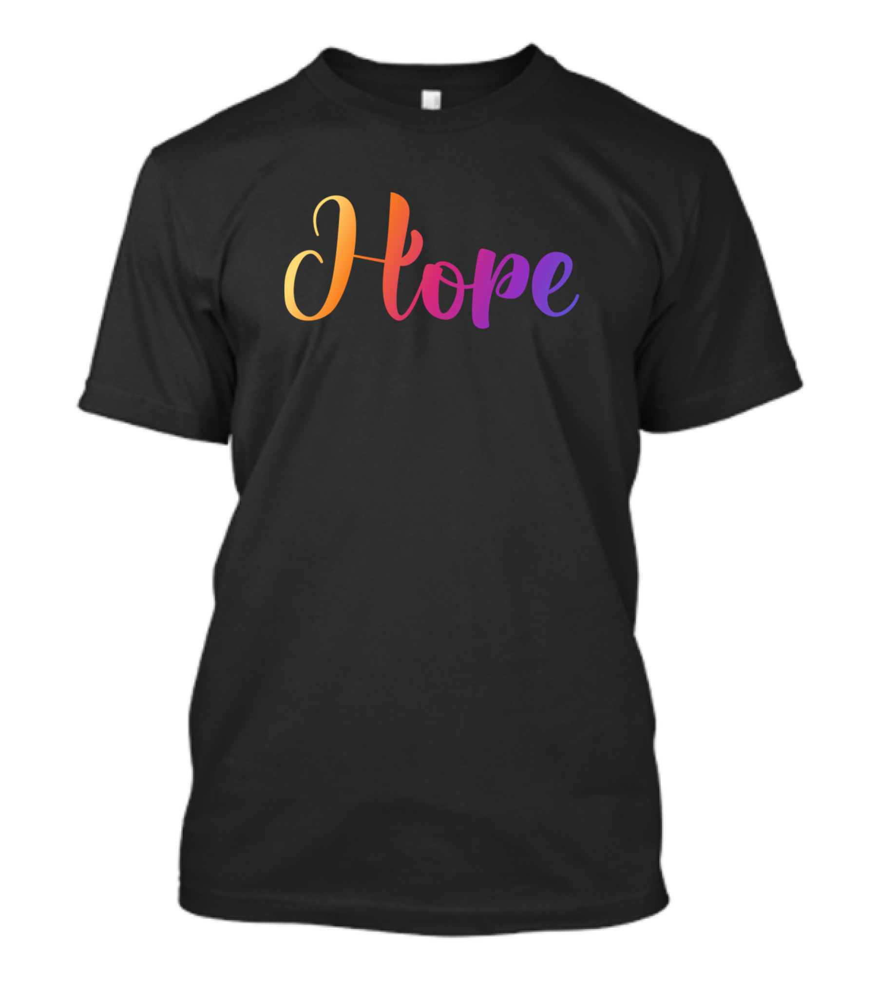 Hope Christian Design Rainbow Gradient Letters T-Shirt