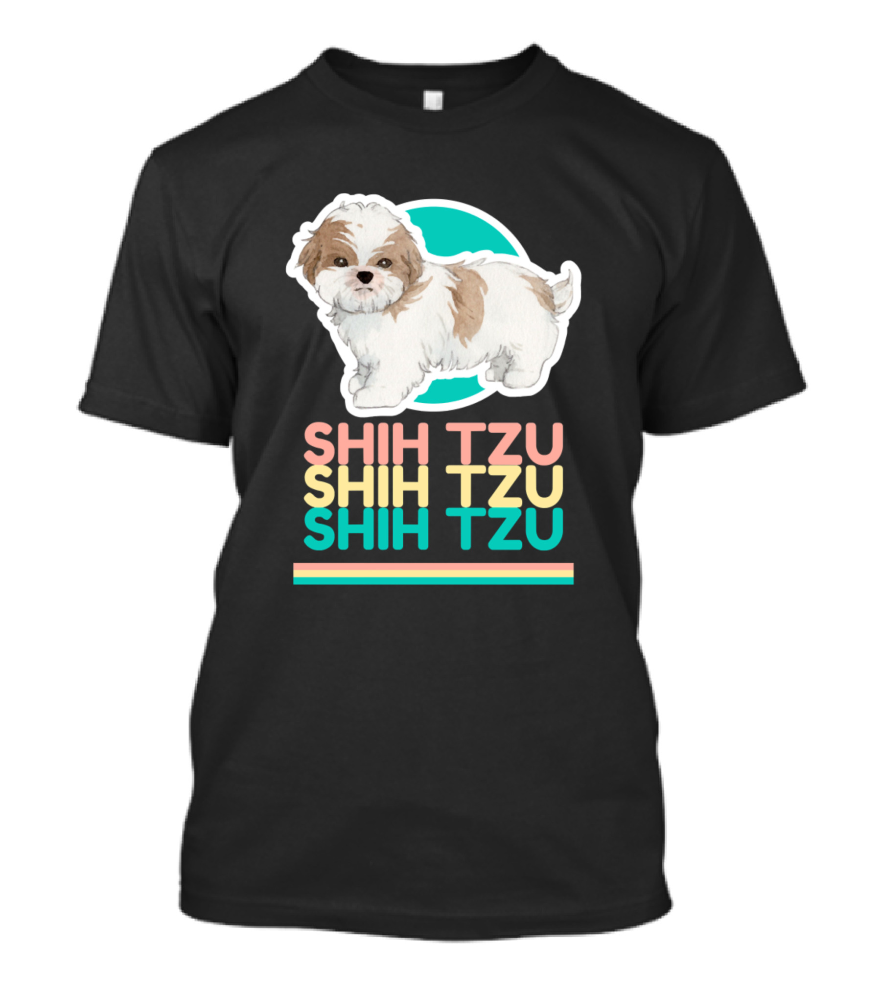 Shih Tzu Cute Dog Retro Colors T-Shirt