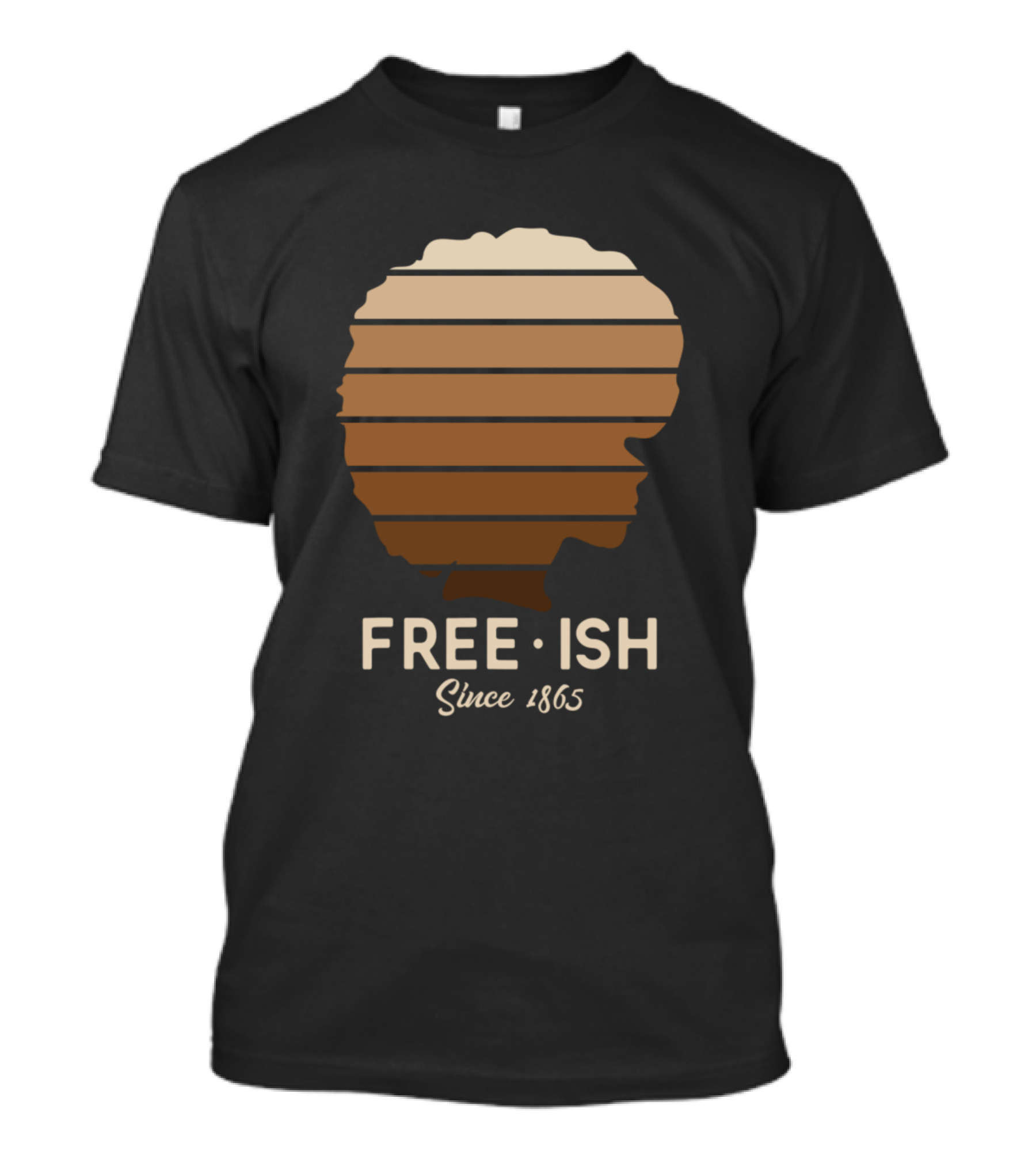 Freeish Since 1865 Afro Silhouette Melanin Pride T-Shirt