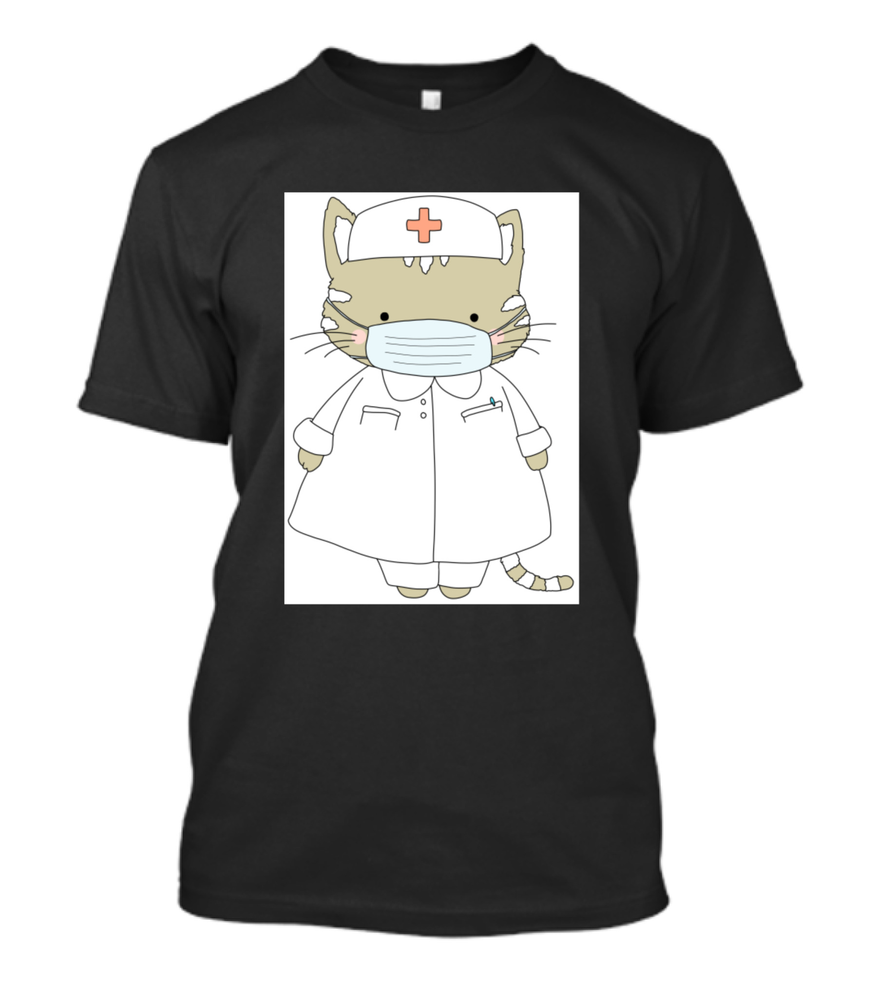 Cute Nurse Cat With Mask Mental Health Warrior T-Shirt