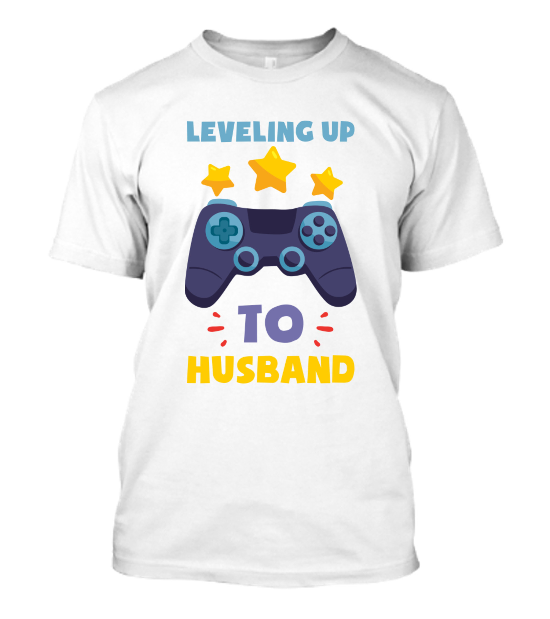 Leveling Up To Husband Gamer Controller Stars T-Shirt