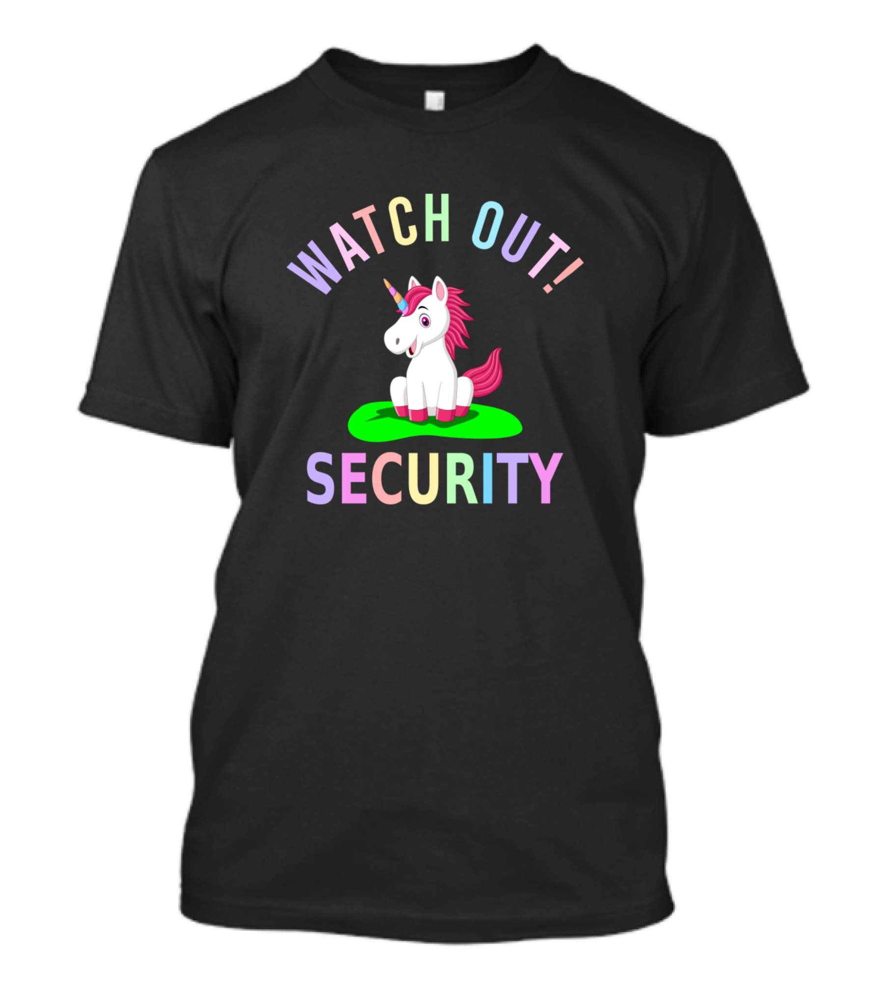 Halloween Unicorn Watch Out Security Daughter Costume T-Shirt