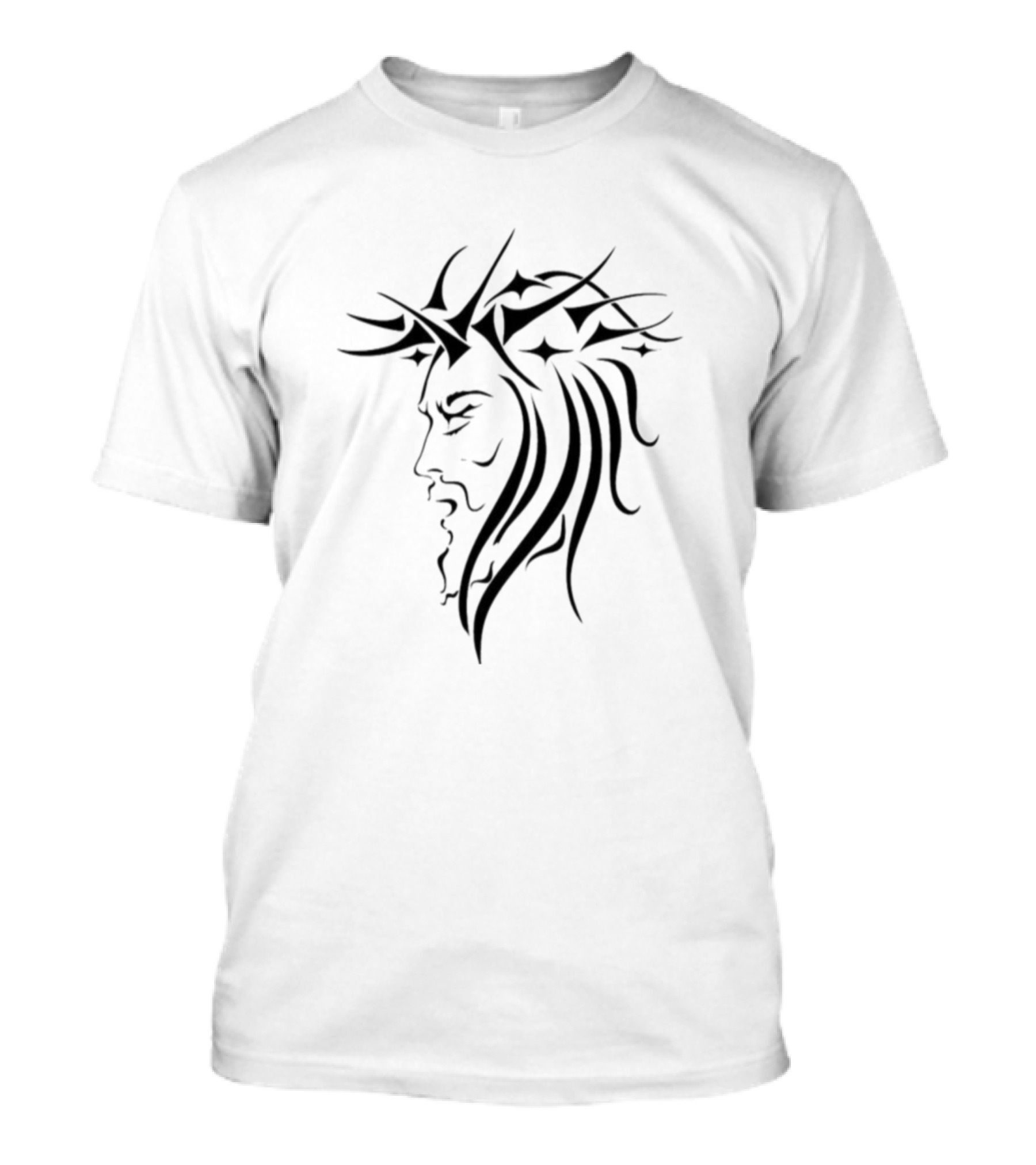 Jesus Crown Of Thorns Stencil Line T-Shirt