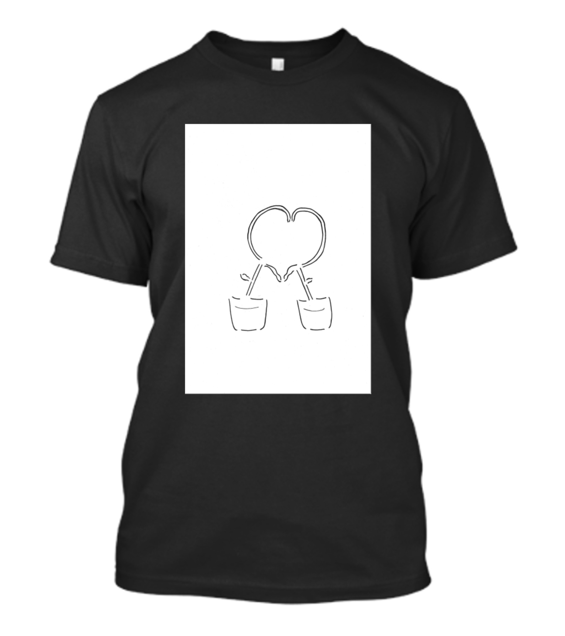Love Plants Heart-Shaped Stems In Pots T-Shirt