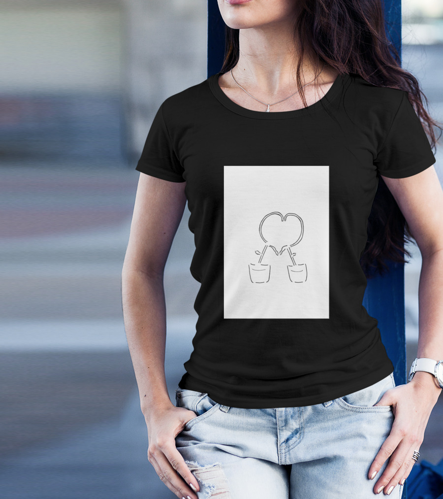 Love Plants Heart-Shaped Stems In Pots T-Shirt