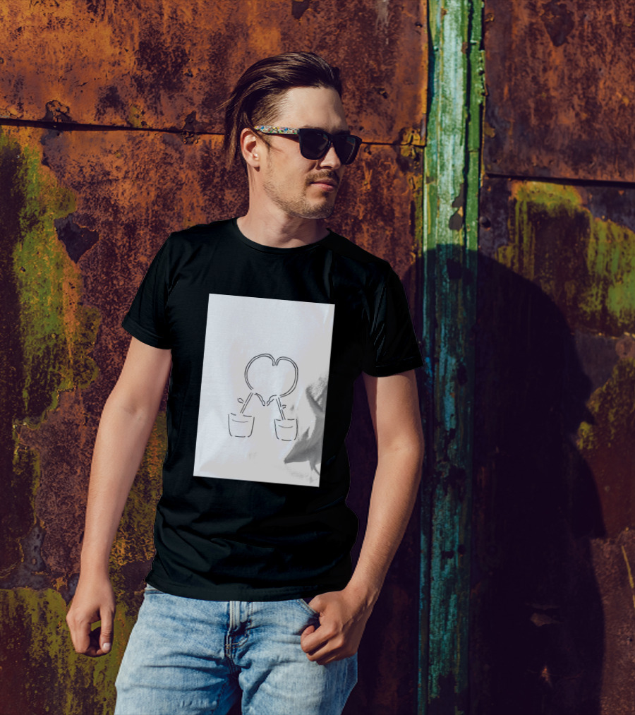 Love Plants Heart-Shaped Stems In Pots T-Shirt
