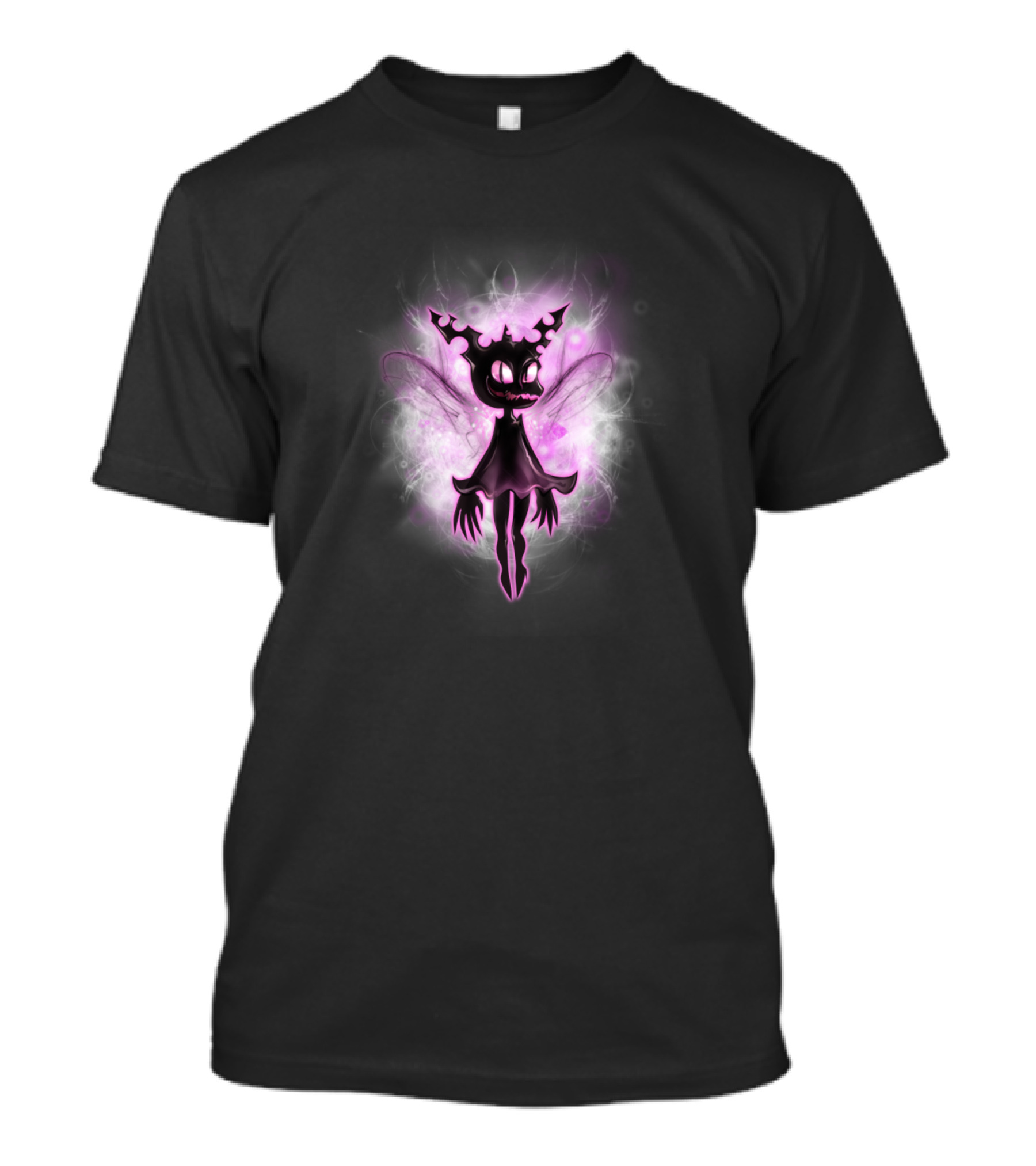 Naughty Fairy Shadow With Gothic Wings And Spooky Pink Aura T-Shirt