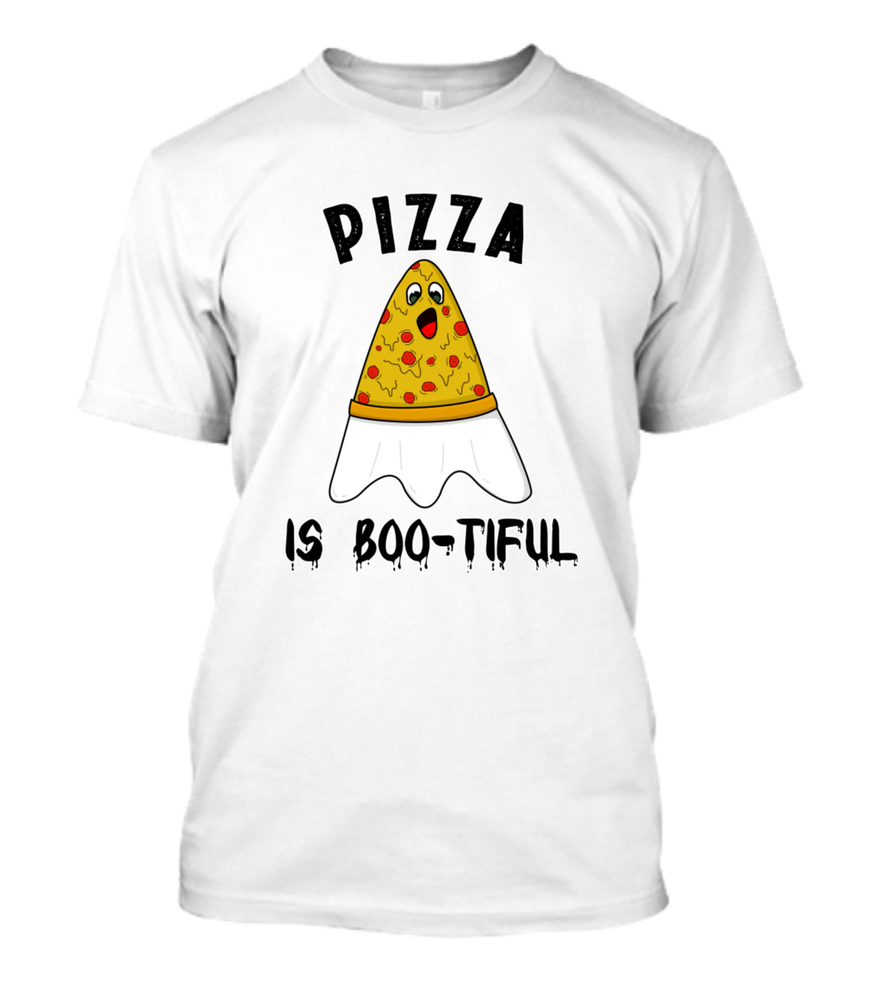 Pizza Is Boo Tiful Funny Ghost Slice T-Shirt