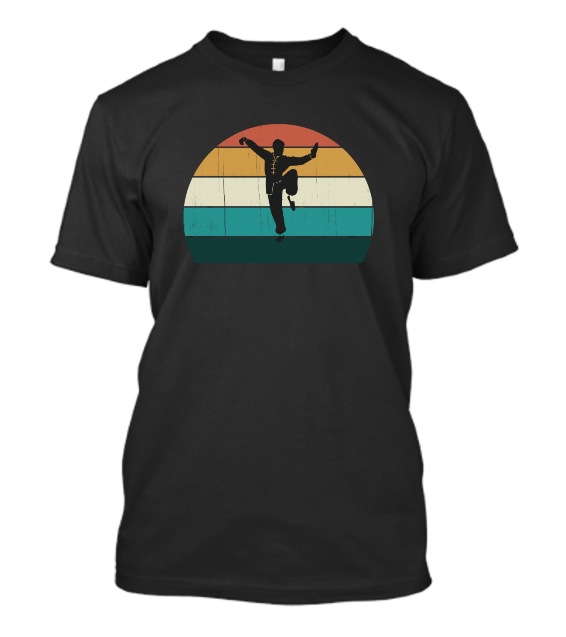Retro Kung Fu Vintage Sunset Chinese Martial Arts T-Shirt