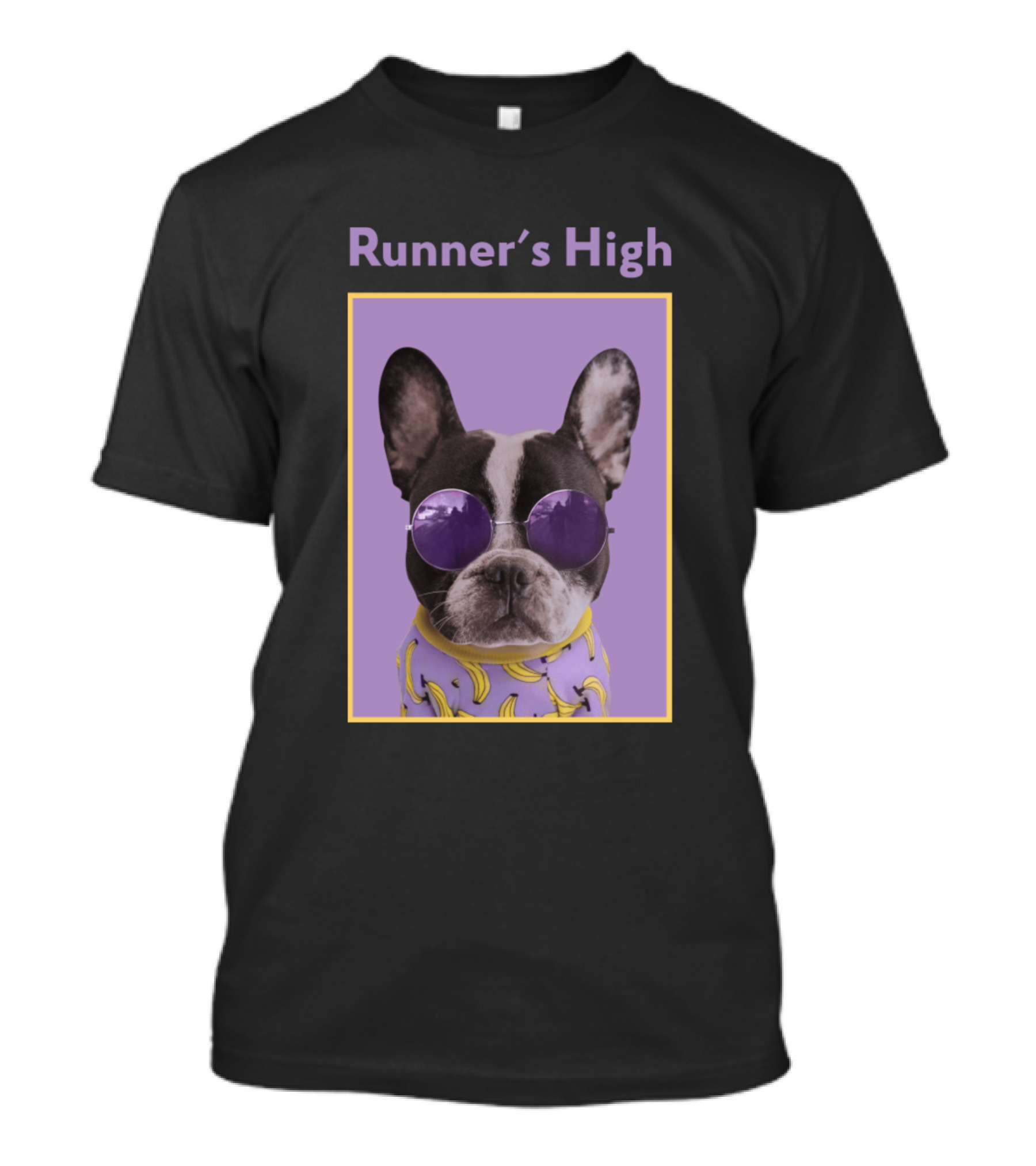Runner's High Doge Purple Sunglasses Banana T-Shirt