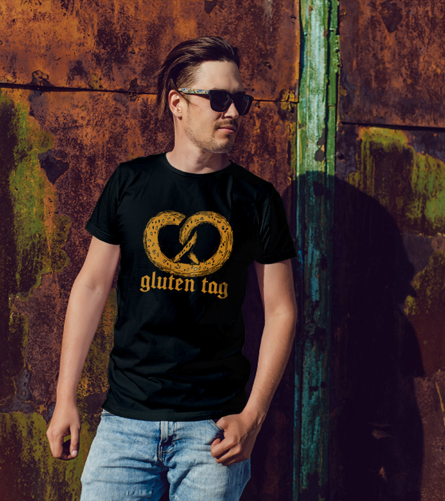 Gluten Tag Oktoberfest Funny Pretzel Design Beer Drinking T-Shirt