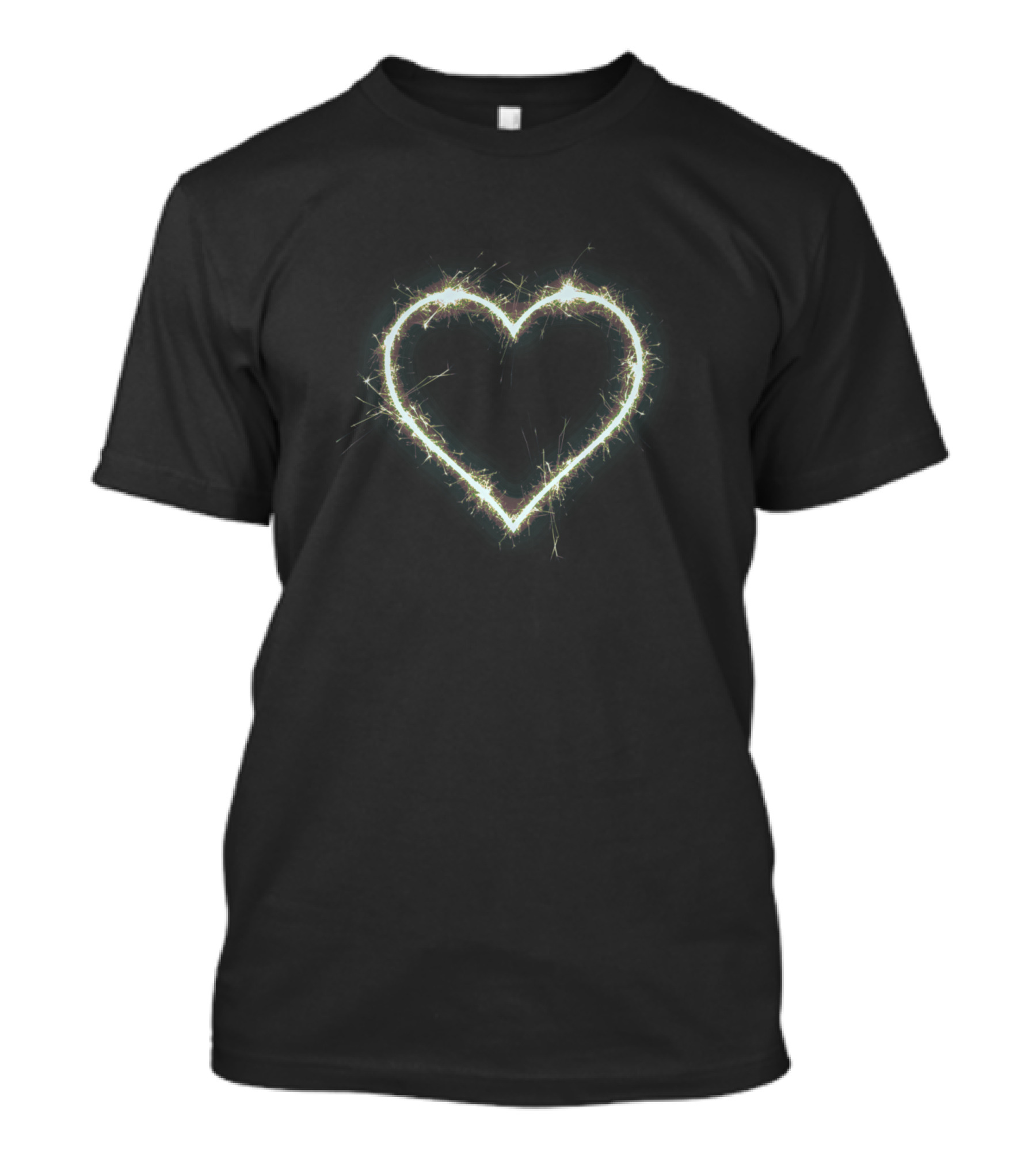 Heart Hearts I Love You Valentine Girl Sparkler Heart T-Shirt