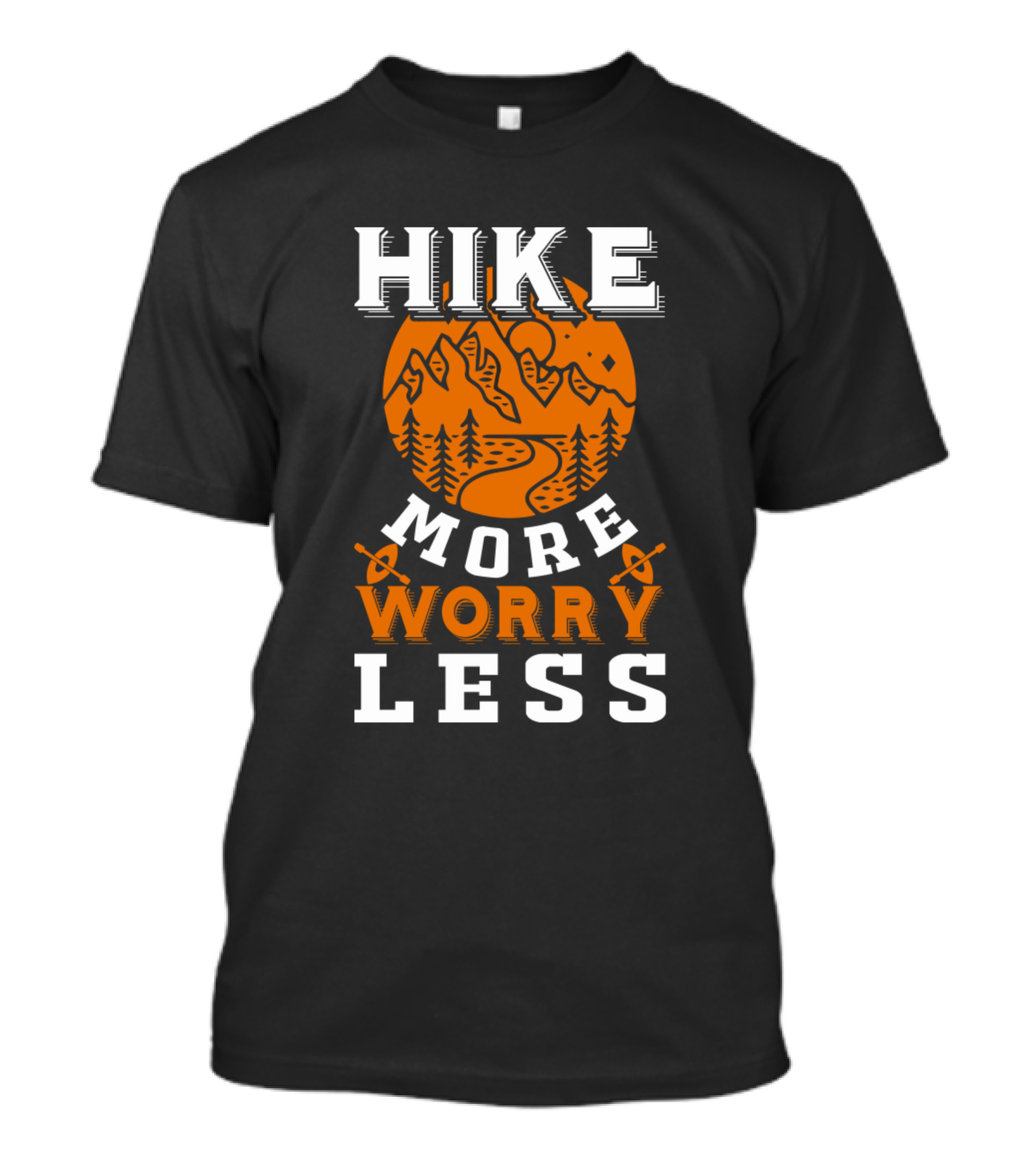 Hike More Worry Less Mountain Adventure Pathway Sun T-Shirt