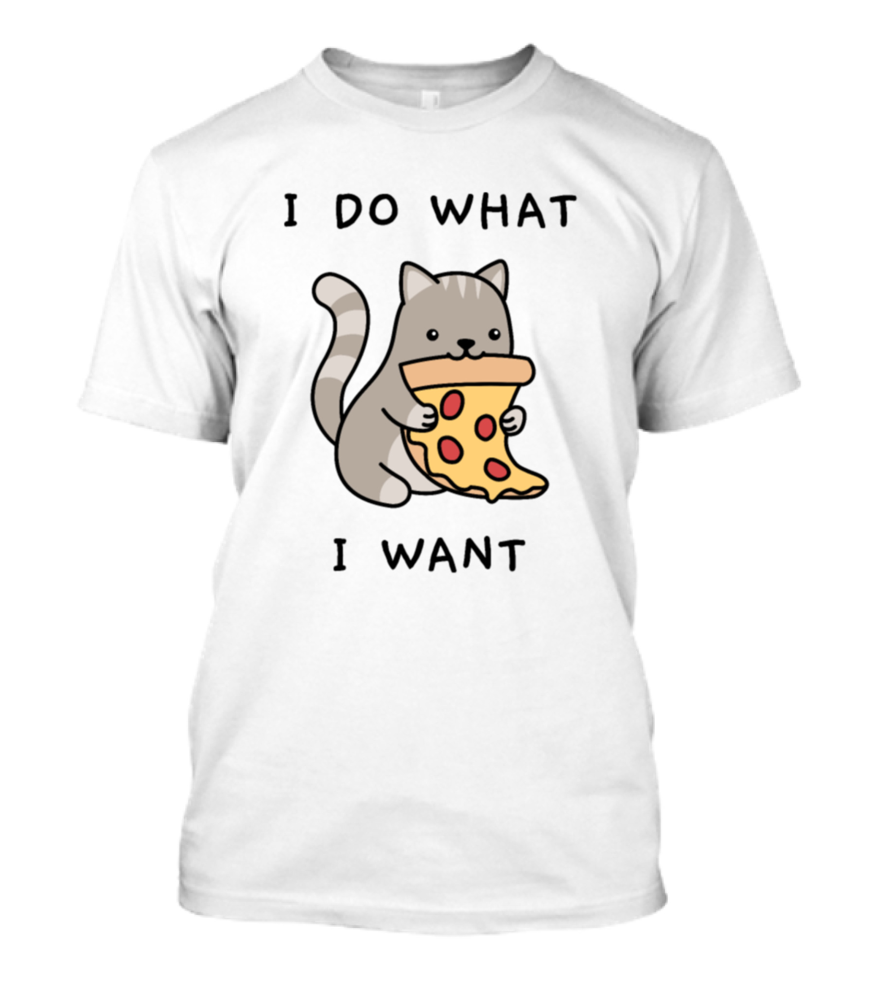 I Do What I Want Cat With Pizza Slice T-Shirt
