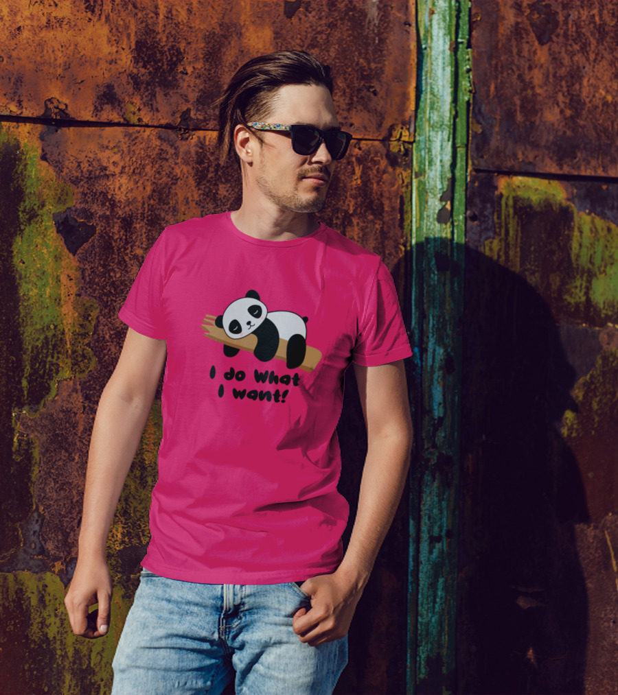 I Do What I Want Funny Panda Bamboo Hug T-Shirt