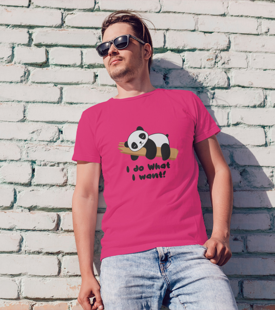 I Do What I Want Funny Panda Bamboo Hug T-Shirt