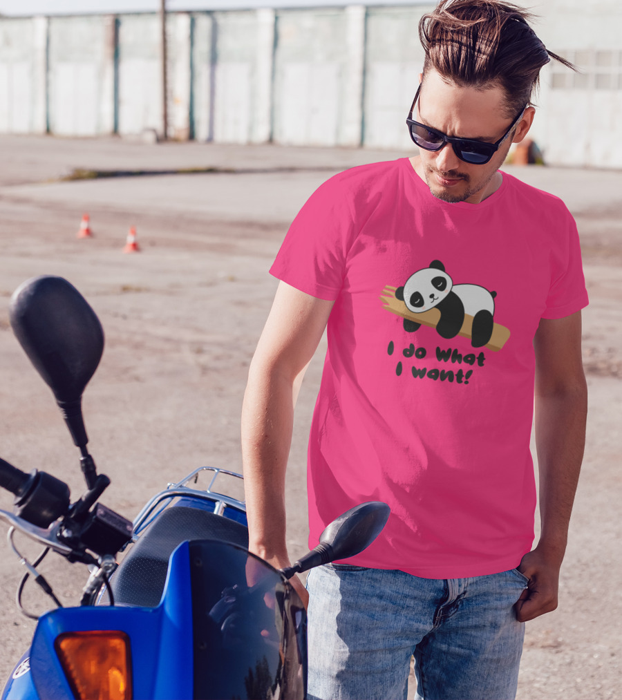 I Do What I Want Funny Panda Bamboo Hug T-Shirt