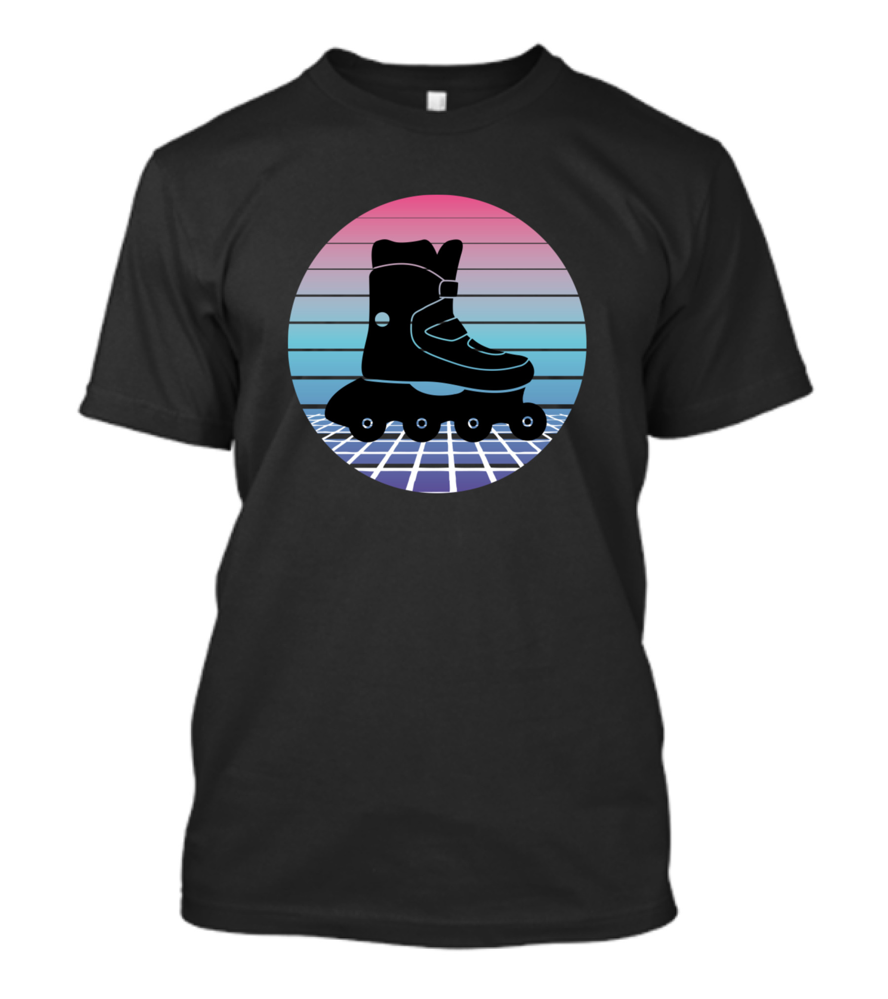 Retro Inline Skating Rollerblading Sunset Stripes T-Shirt