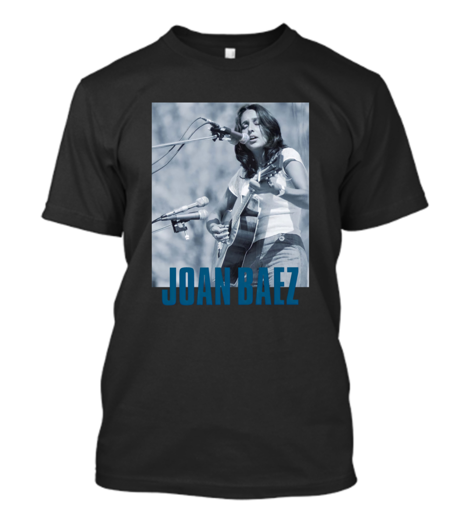 Joan Baez Performing Live With Acoustic Guitar T-Shirt