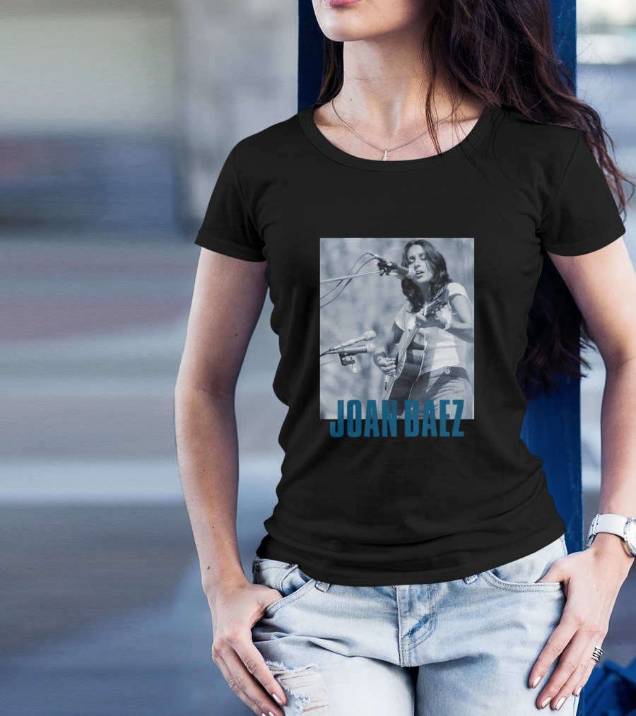 Joan Baez Performing Live With Acoustic Guitar T-Shirt