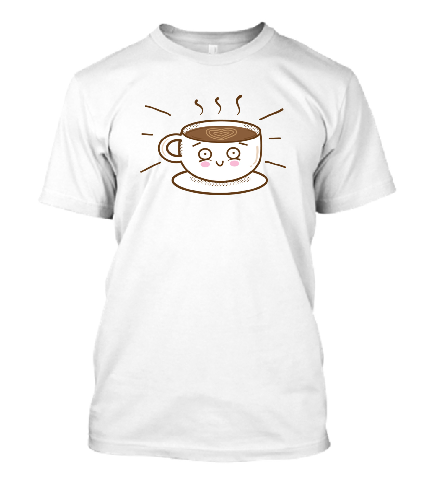 Kawaii Coffee Cute Smiling Face Latte T-Shirt