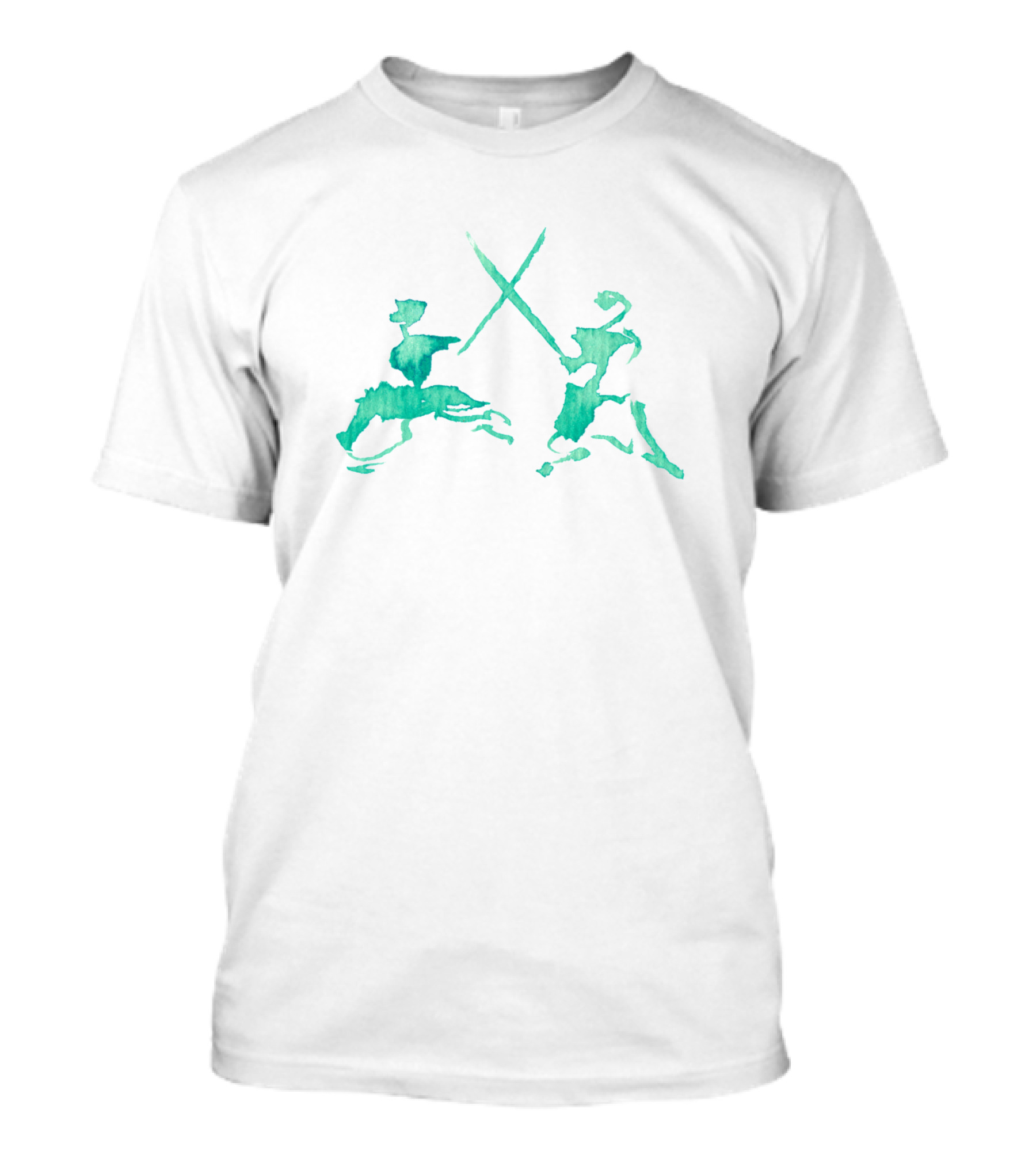 Kendo Fighter Figures Ink Brush T-Shirt
