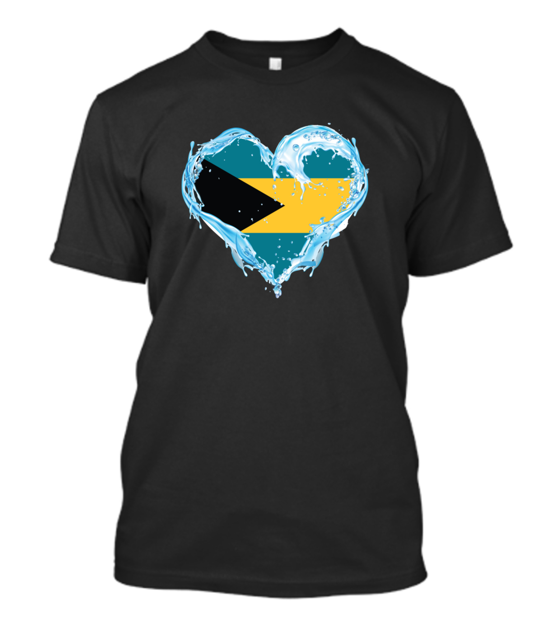 Bahamas Flag Heart Love Water T-Shirt
