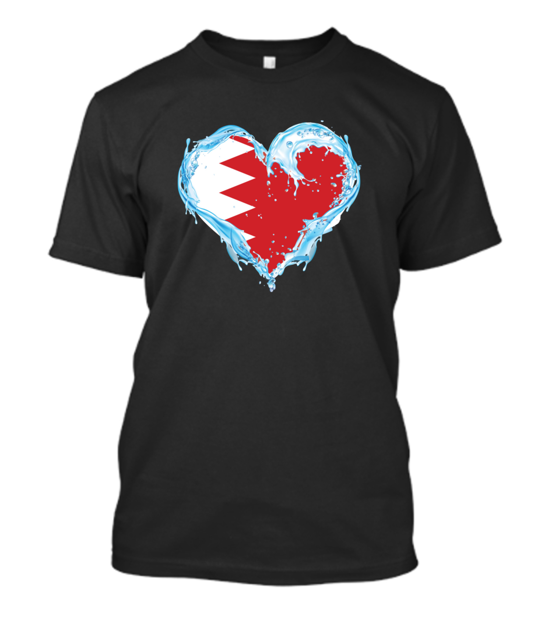 Love Bahrain Heart Water Flag T-Shirt