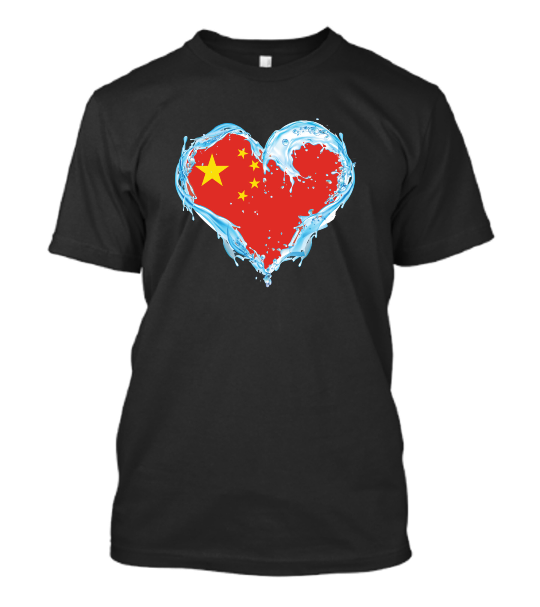 China Flag Heart Love Water T-Shirt