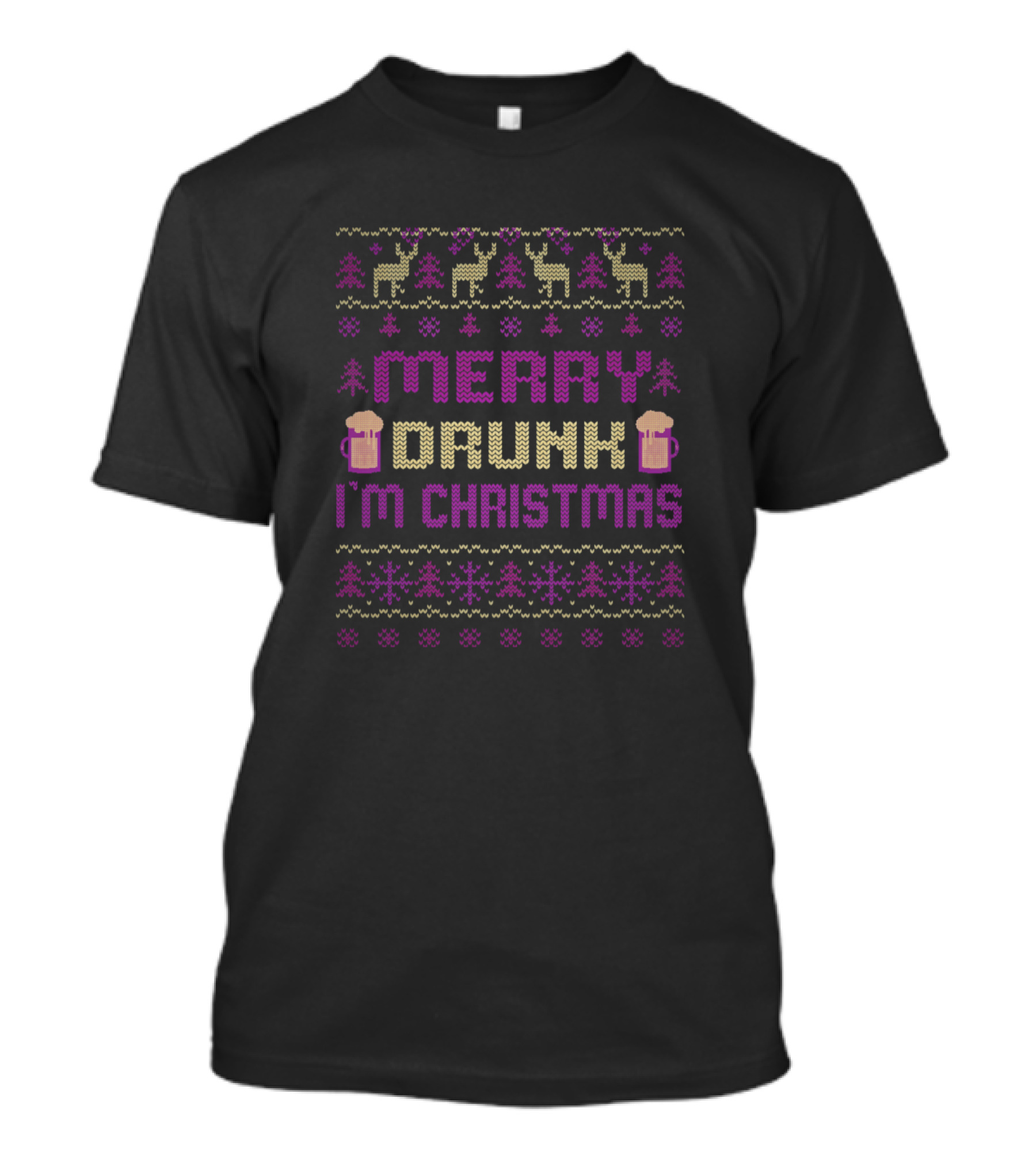 Merry Drunk I'm Christmas Ugly Christmas Drinking T-Shirt